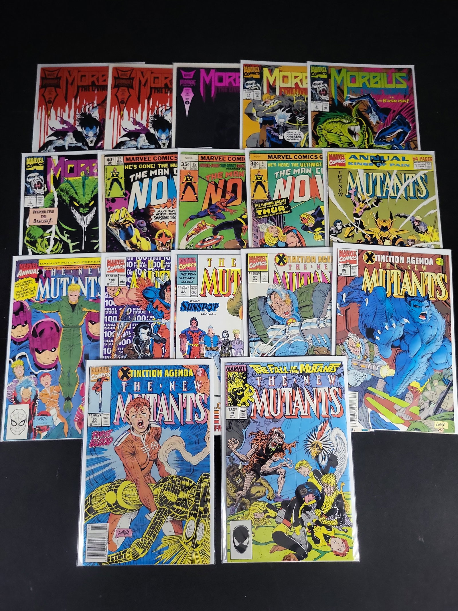 I02113 | Collection of 17 Marvel Comics Featuring The New Mutants #98, #100, Nova, and Morbius (1 of 7)