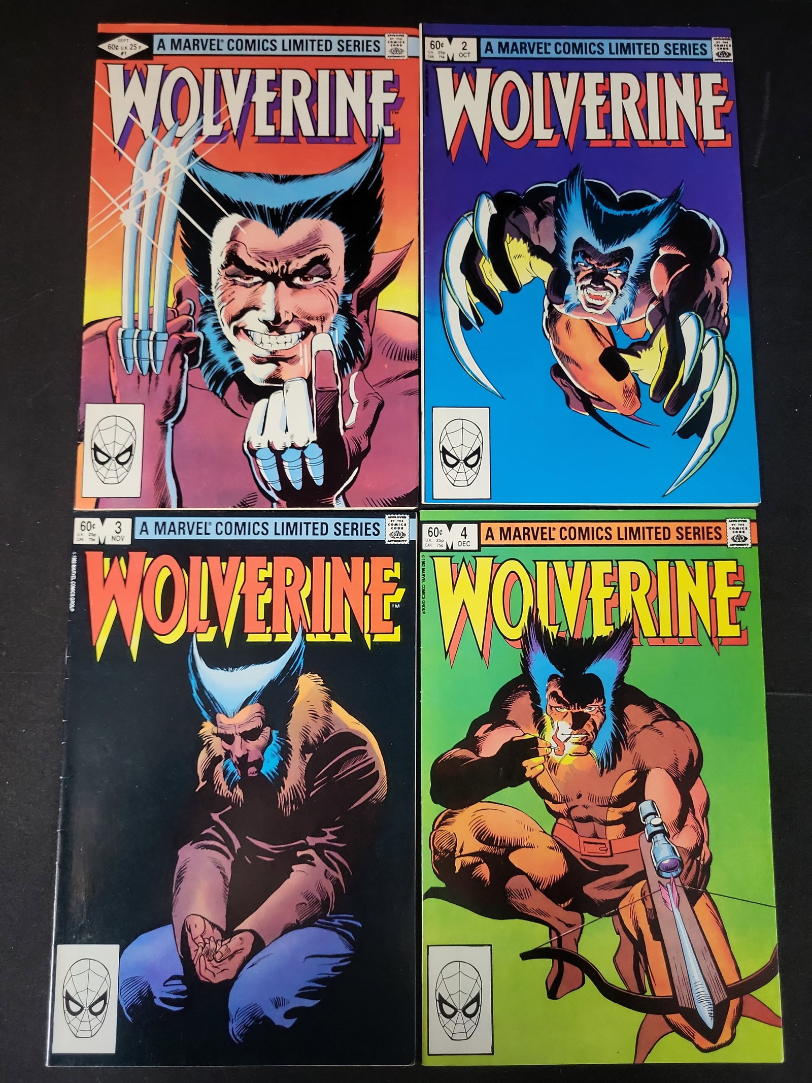 I02386 | Marvel Comics Wolverine 1982 Limited Series Complete Four-Issue Set 1-4 (1 of 6)