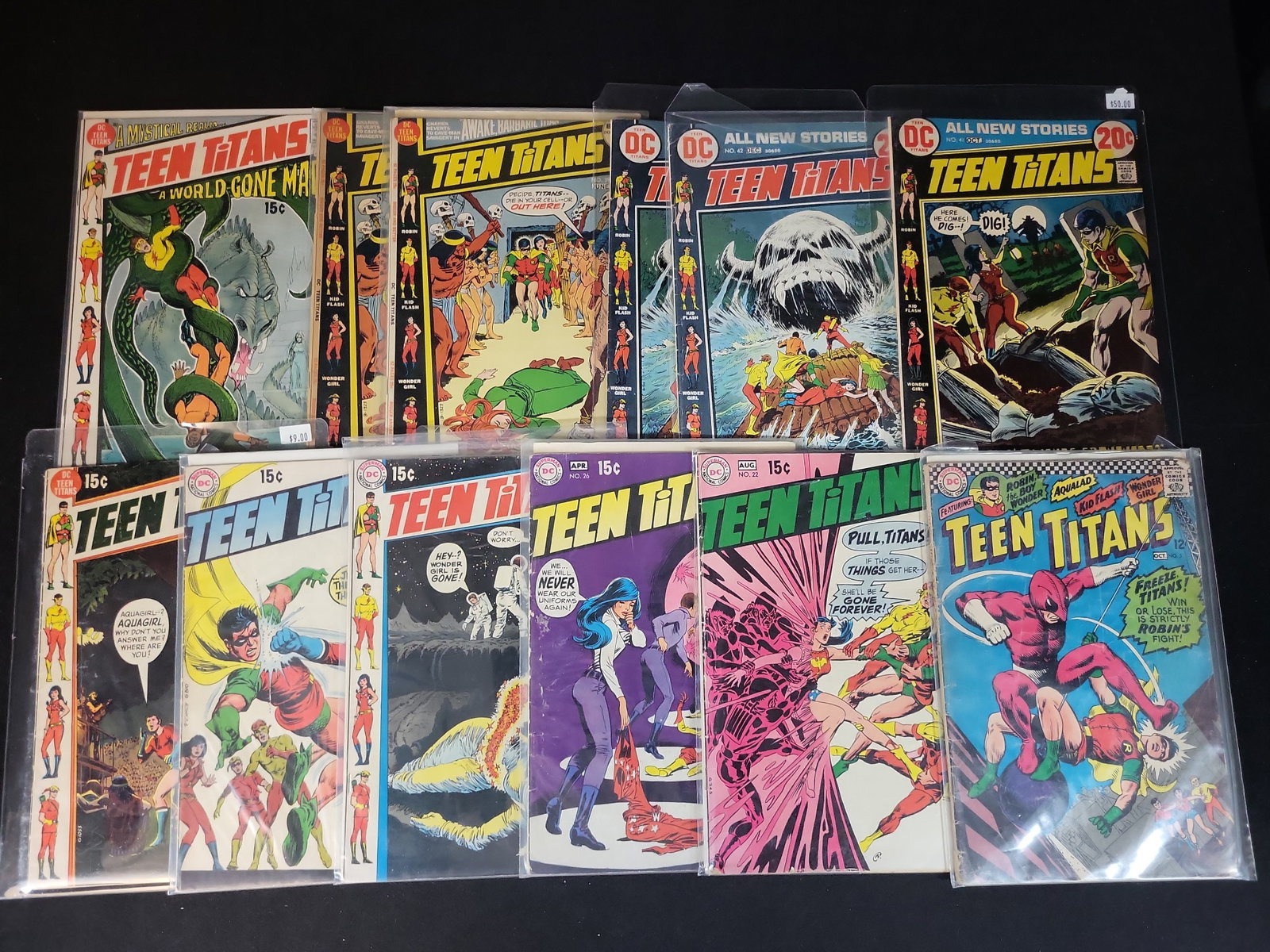 I02318 | A Collection of 12 DC Comics Teen Titans Silver and Bronze Age Comic Books (1 of 5)