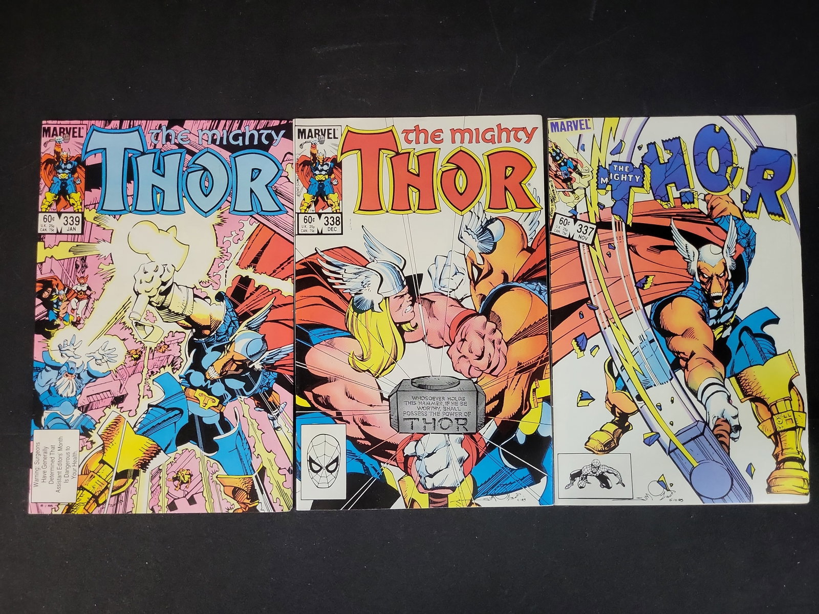 I02385 | A Trio of Marvel Comics The Mighty Thor Issues 337 338 and 339 Featuring First Appearance (1 of 4)