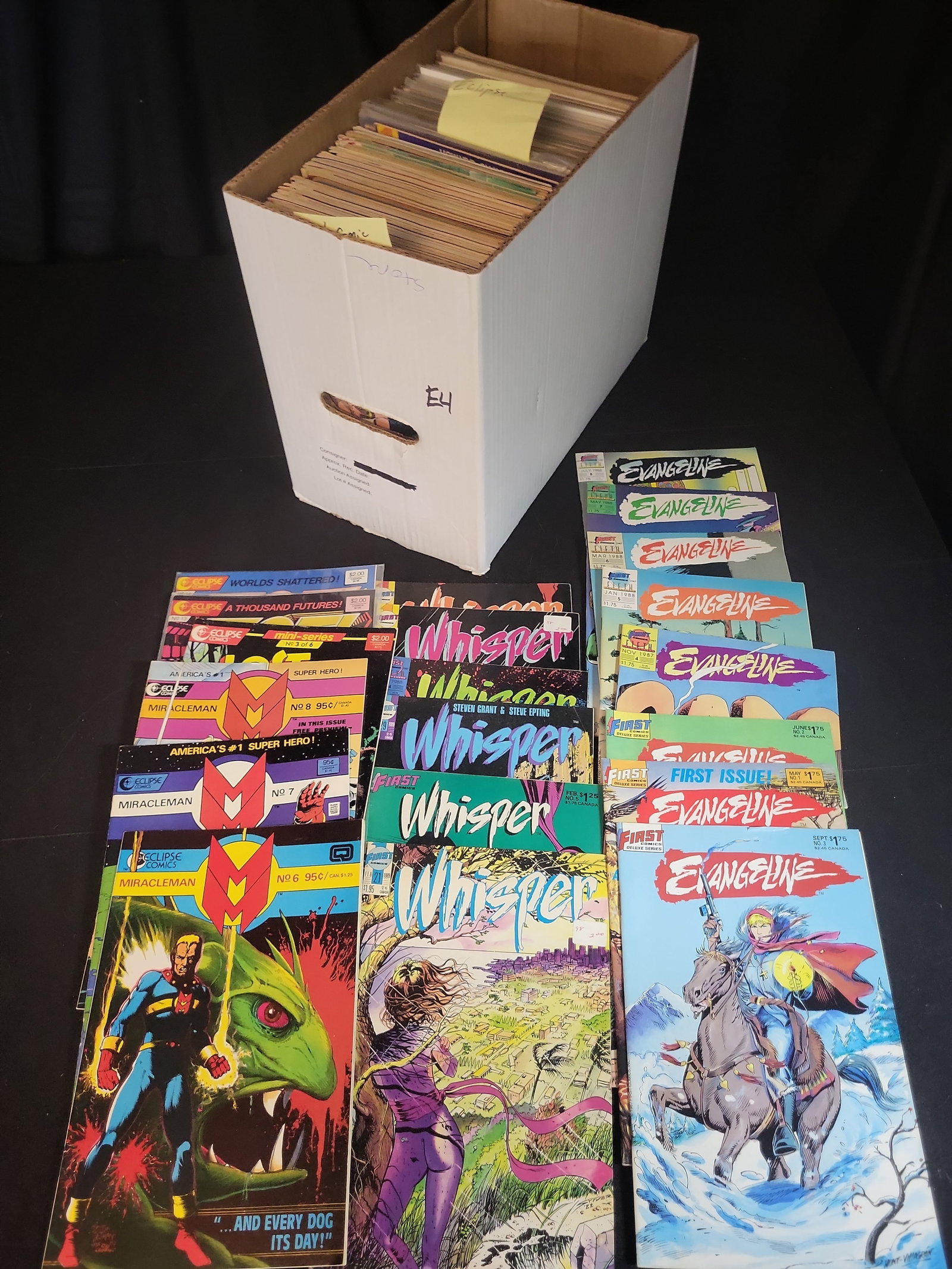 I02784 | A Collection of Eclipse and First Comics Including Miracleman, Evangeline, and Whisper (1 of 4)