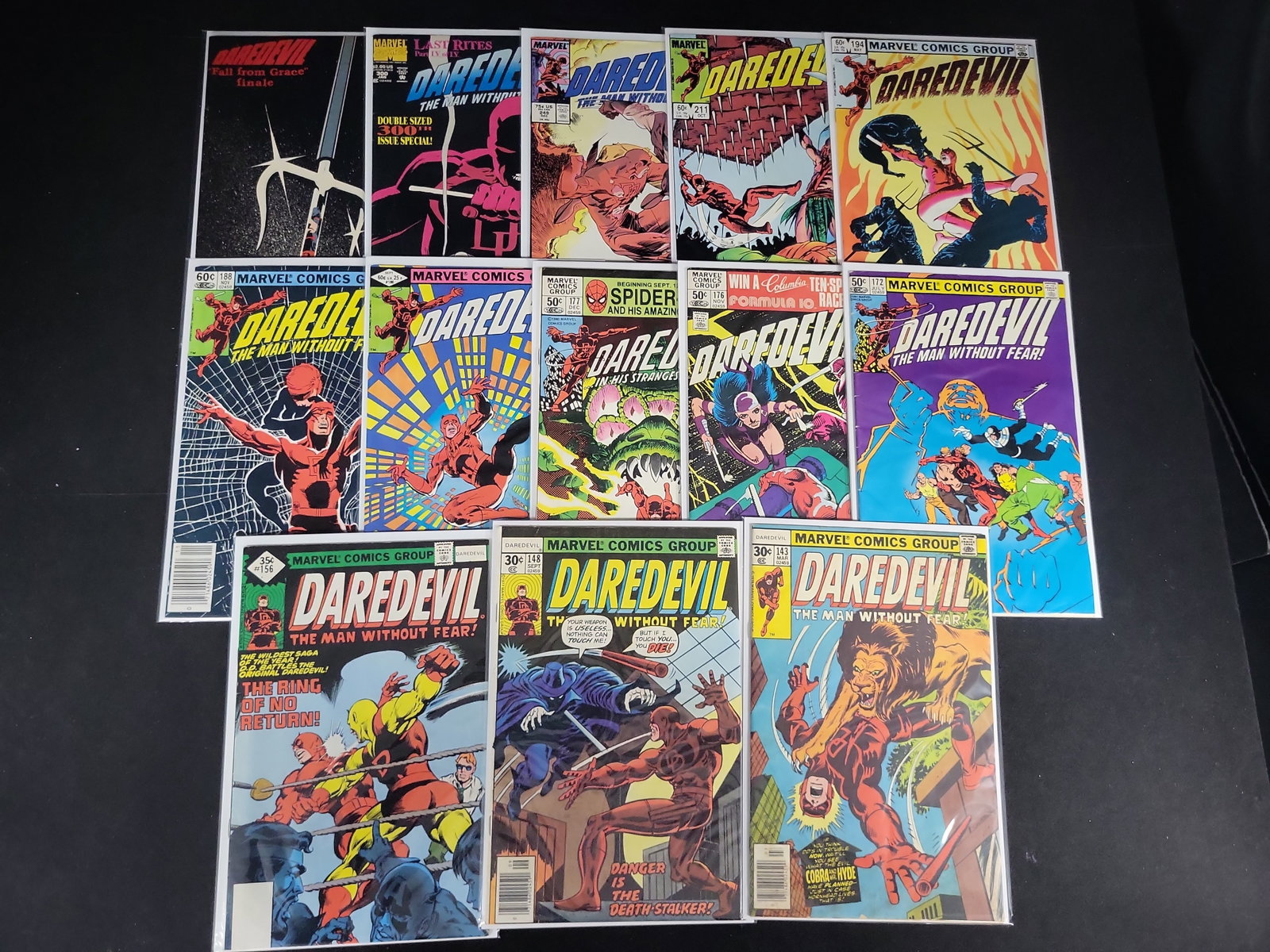 I02104 | Collection of 13 Vintage Daredevil Marvel Comics Including Key Issues and Frank Miller Run (1 of 5)