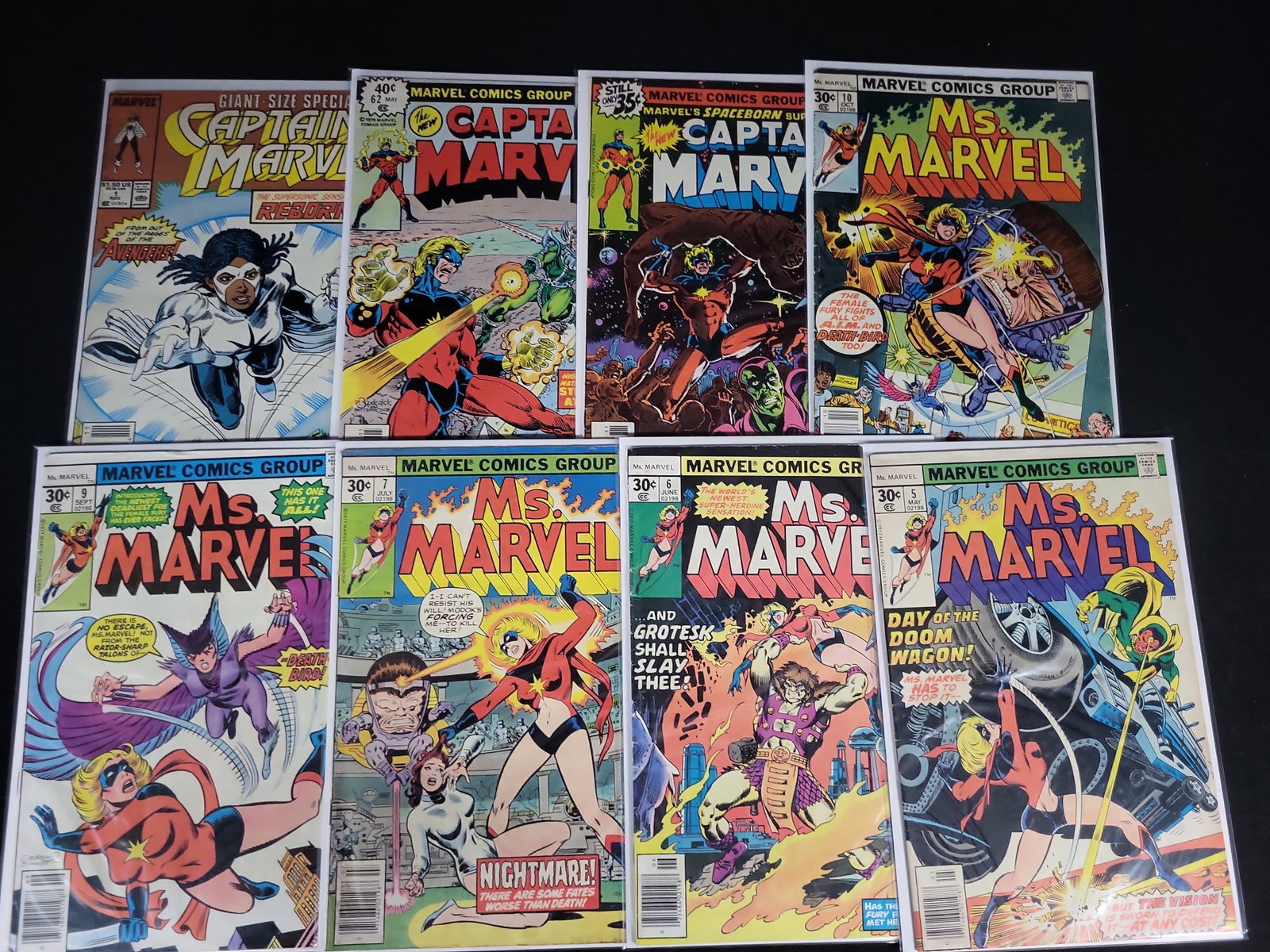 I02117 | Collection of Eight Marvel Comics Group Captain Marvel and Ms. Marvel Issues Including (1 of 4)