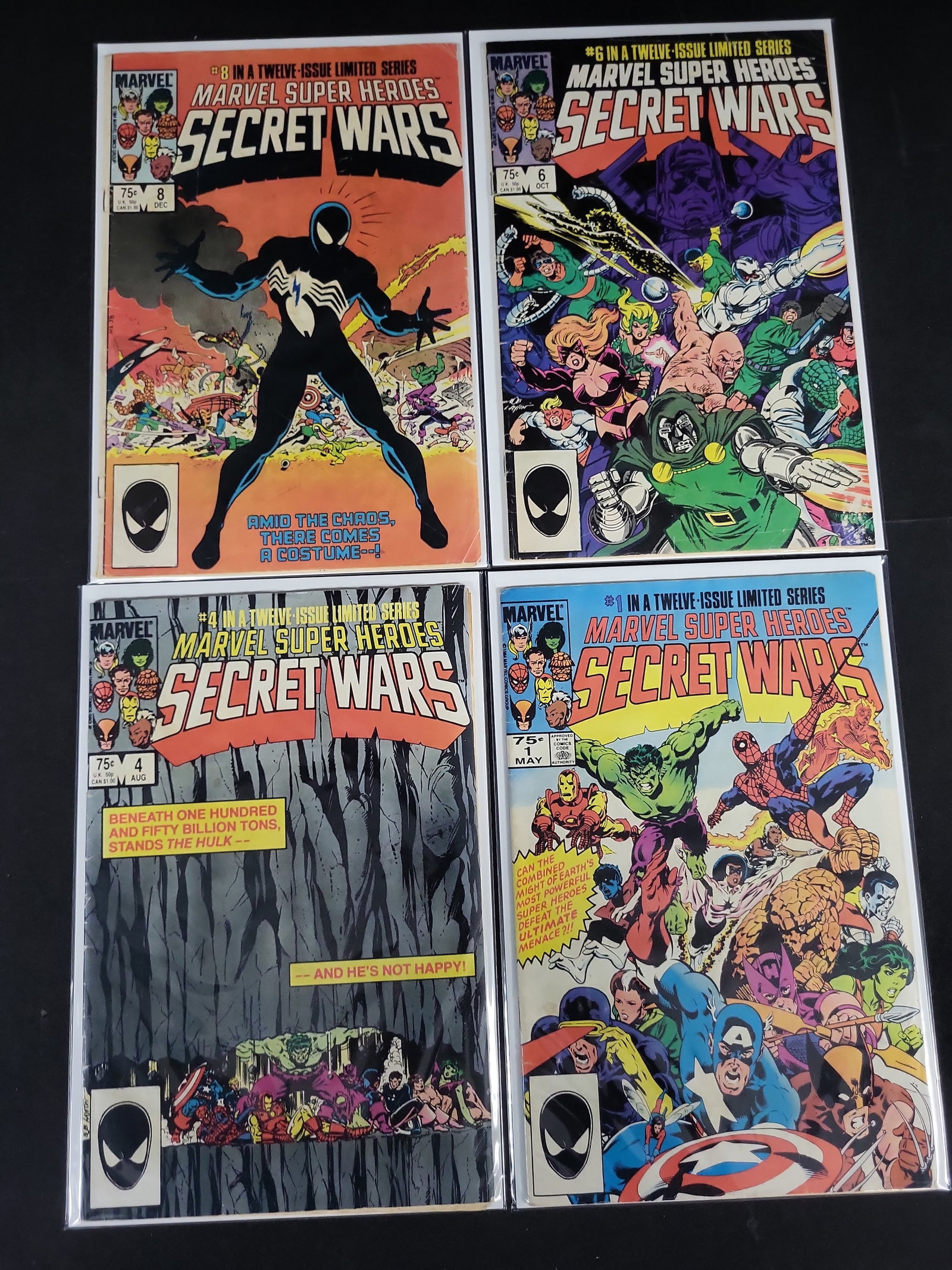 I02118 | A Group of Marvel Super Heroes Secret Wars Comic Books Issues 1, 4, 6, and 8 (1 of 5)