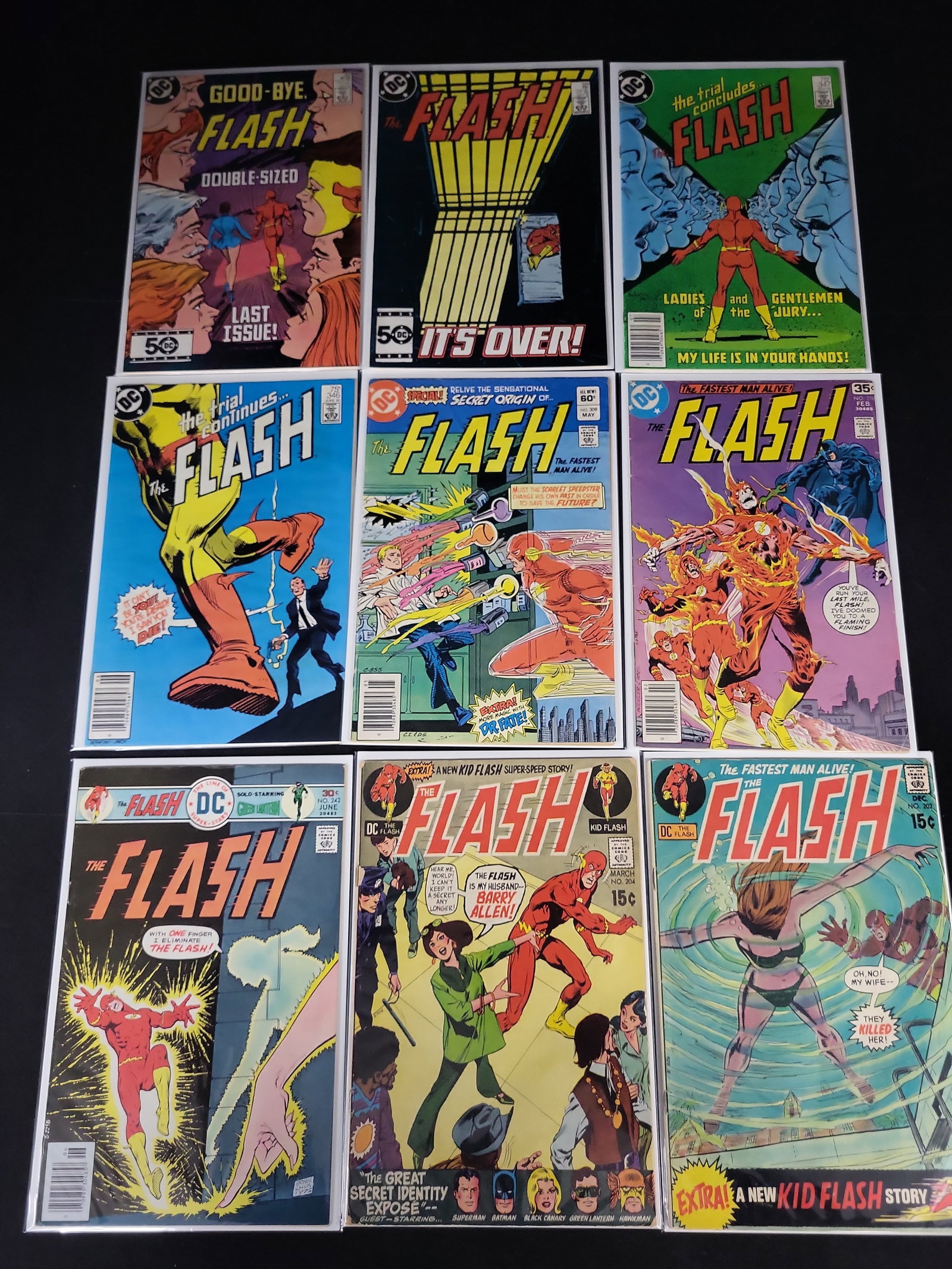 I02133 | A Collection of Nine The Flash Comic Books, DC Comics, 1970-1985 (1 of 5)