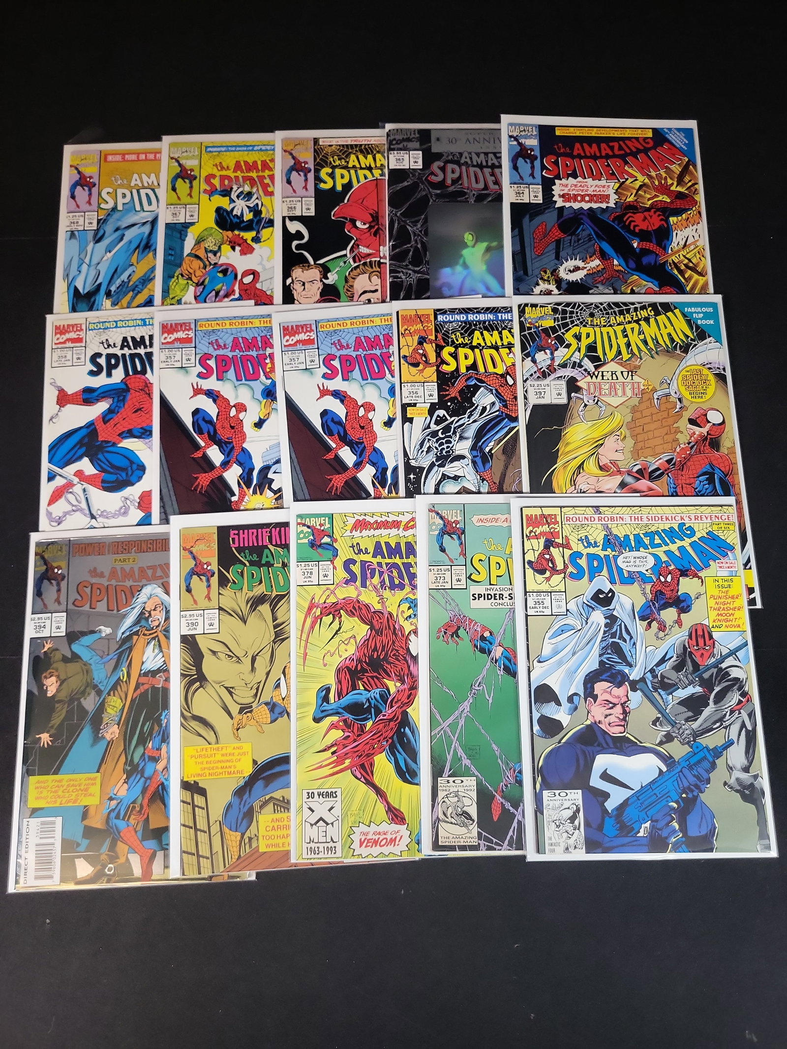 I02155 | A Collection of 15 Marvel Comic Books: The Amazing Spider-Man, 1991-1995 (1 of 5)