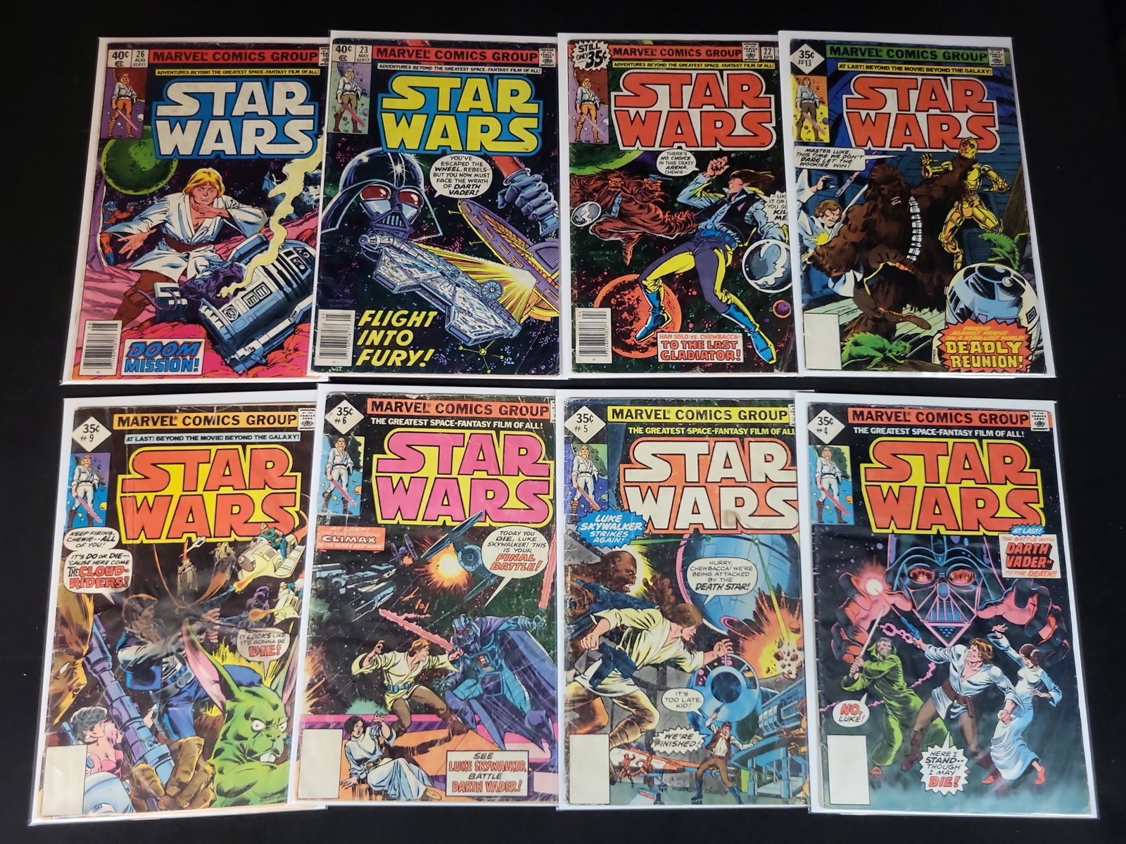 I02221 | A Collection of Eight Marvel Comics Star Wars Issues 4, 5, 6, 9, 13, 22, 23, and 26 (1 of 3)