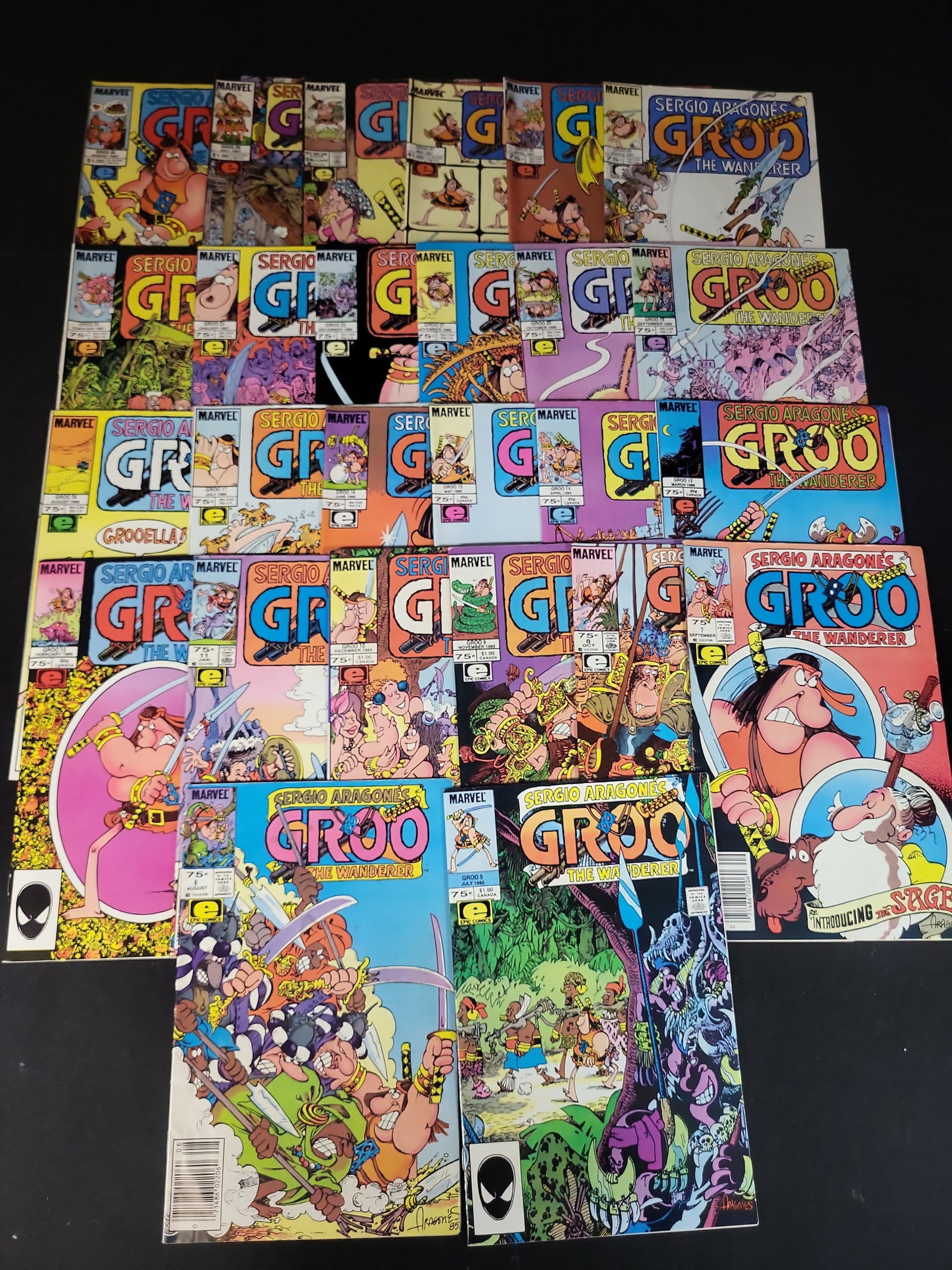 I02262 | A Collection of 30 Sergio Aragones' Groo the Wanderer Comic Books Issues 1-30 Marvel Epic (1 of 8)