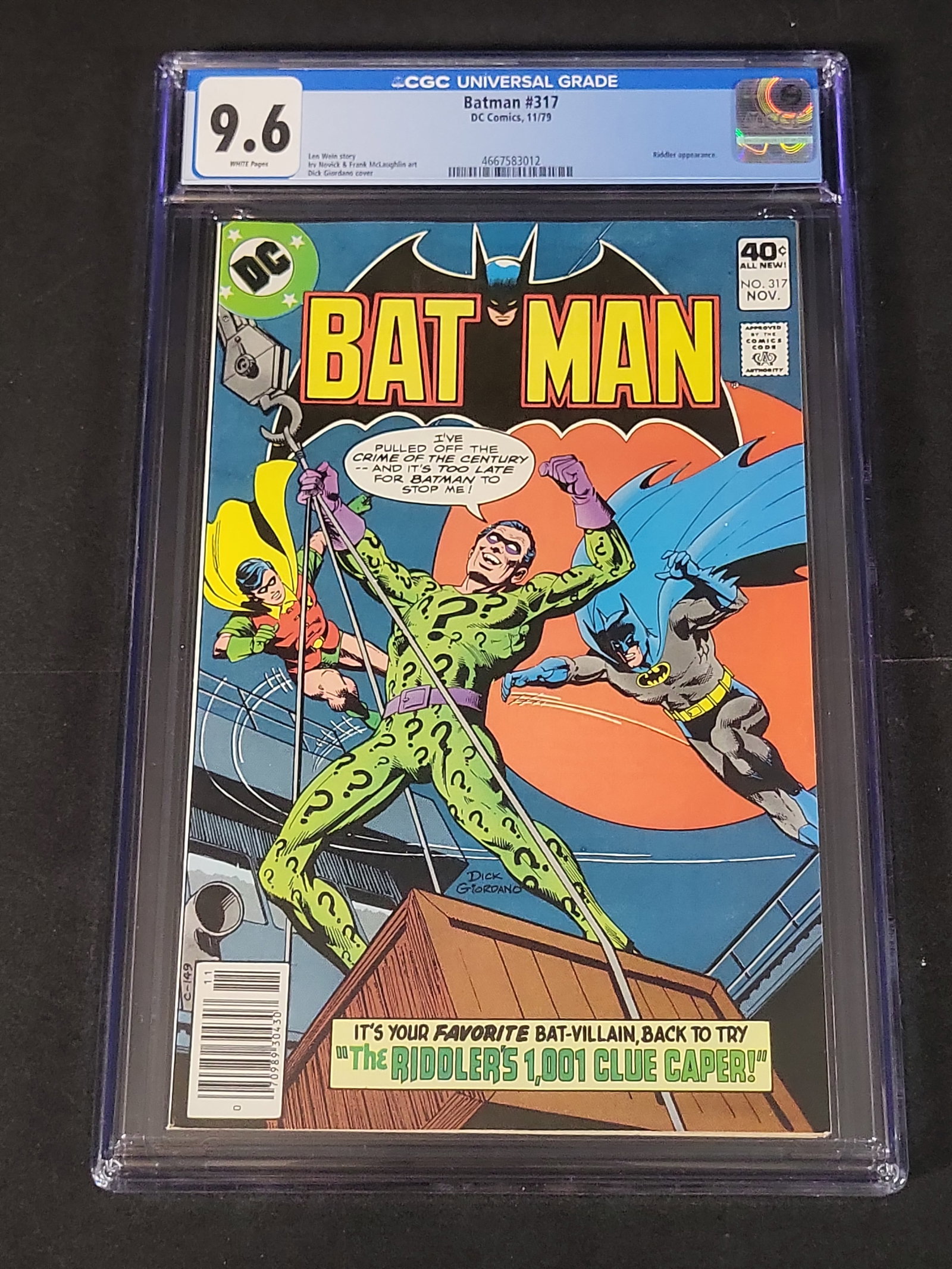 I02520 | DC Comics Batman No. 317 CGC 9.6 Universal Grade White Pages 11/79 (1 of 4)