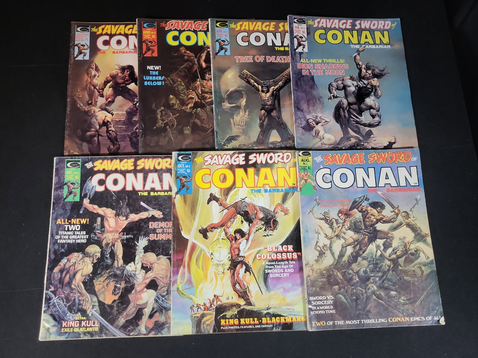 I02533 | A Collection of Seven Curtis Magazines The Savage Sword of Conan the Barbarian Comic (1 of 5)