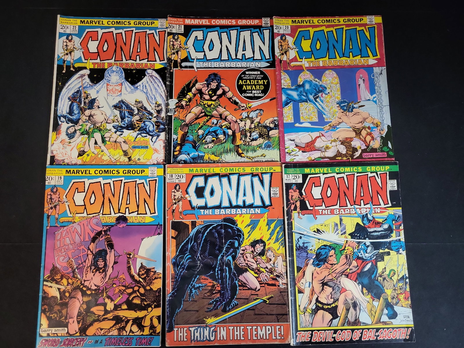 I02632 | Set of Six Marvel Conan the Barbarian Comic Books Issues 17-22 1972-1973 (1 of 5)