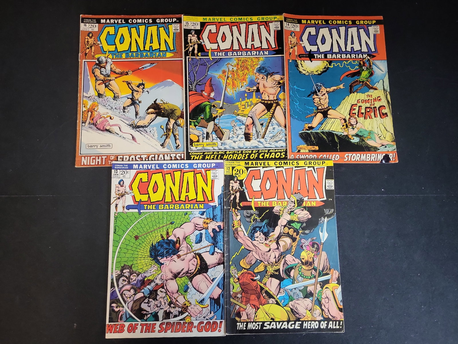 I02633 | A Collection of Five Vintage Marvel Comics Conan the Barbarian Issues 12-16 (1 of 4)