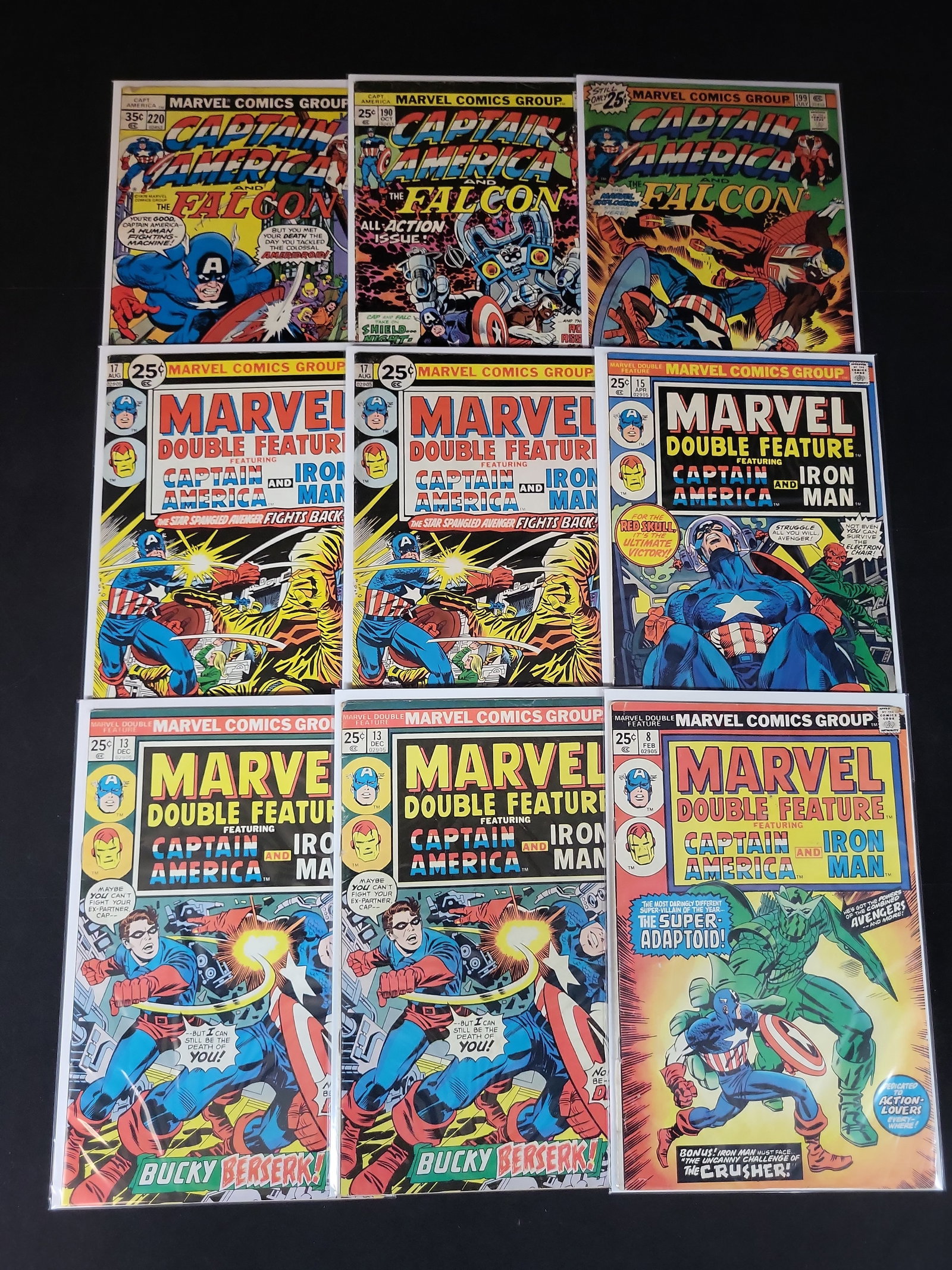 I02191 | A Collection of Nine Marvel Comic Books Featuring Captain America and Iron Man, 1974-1978 (1 of 3)