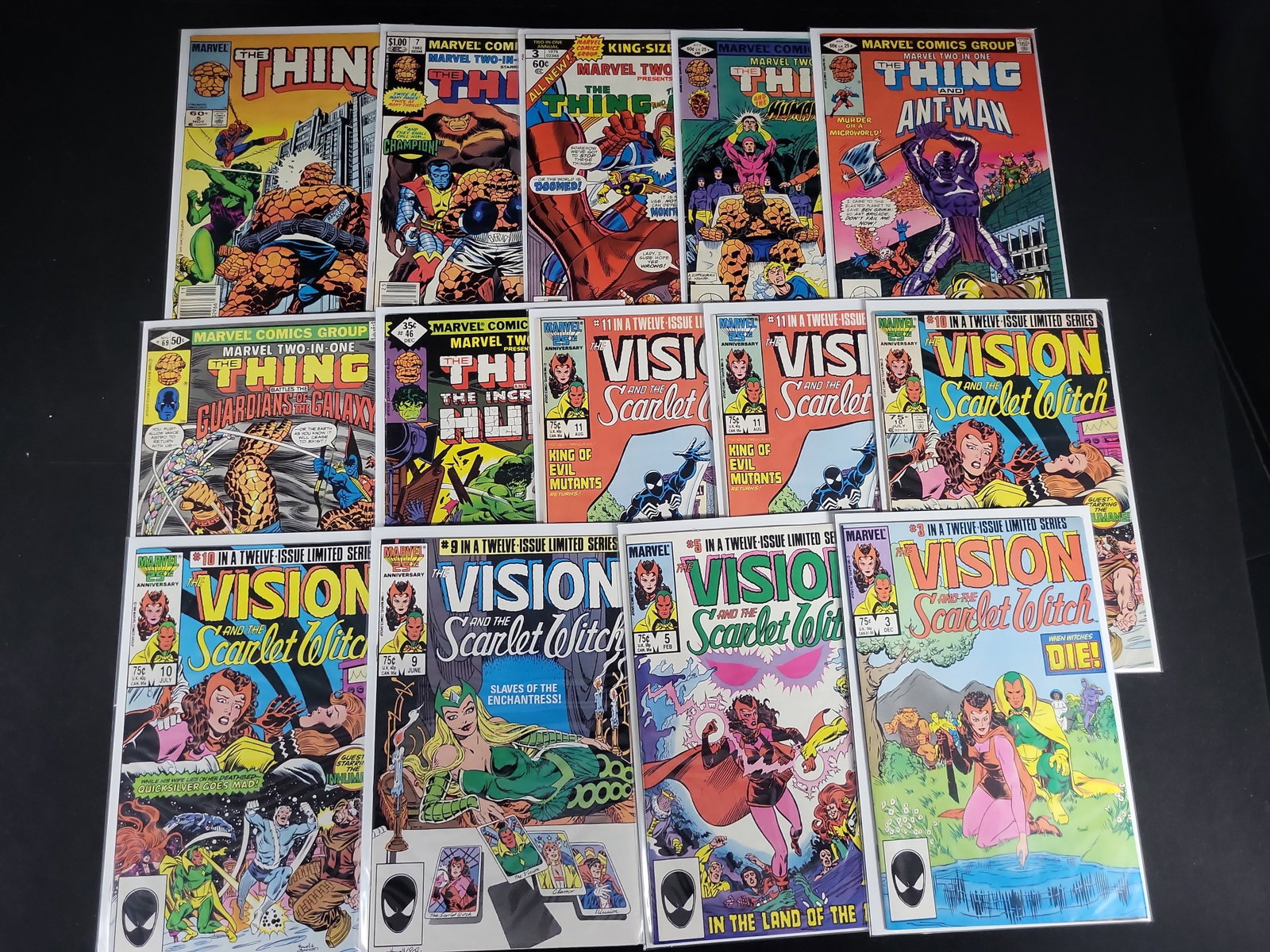 I02111 | A Collection of 14 Marvel Comic Books Featuring The Thing and Vision and Scarlet Witch (1 of 5)