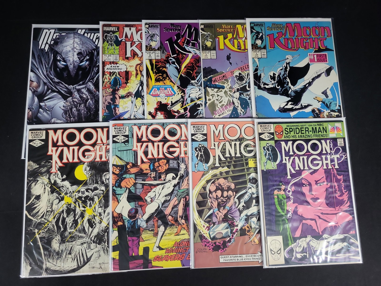 I02115 | A Collection of Nine Marvel Comics Moon Knight Comic Books, Various Series (1 of 4)