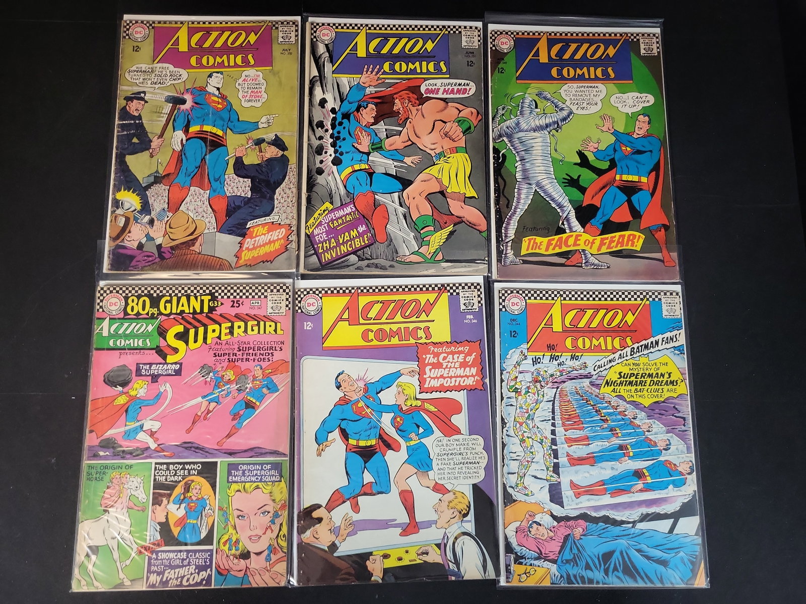 I02254 | A Collection of Six Silver Age DC Action Comics Featuring Superman and Supergirl, 1966-1967 (1 of 5)