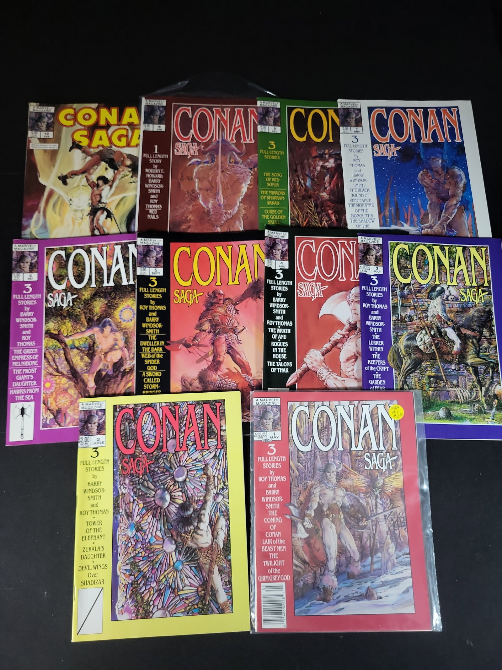 I02291 | Collection of Ten Marvel Conan Saga Magazine Comic Books, Issues 1-10 (1 of 6)