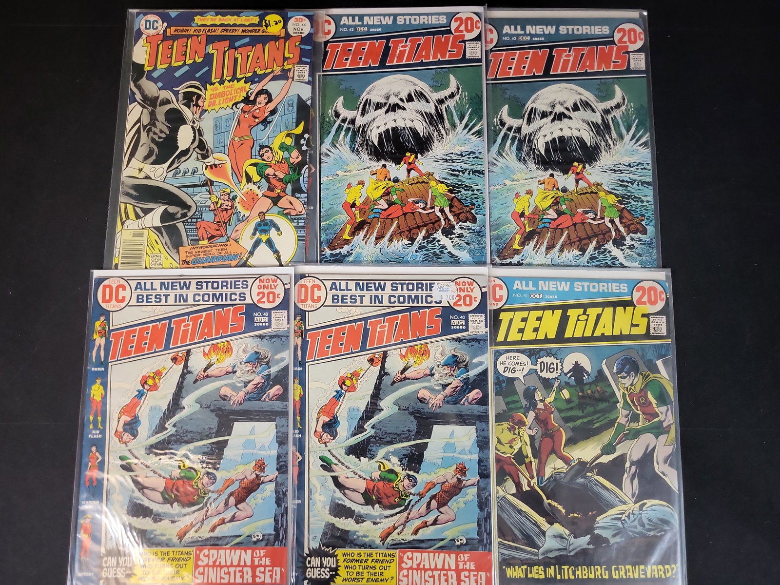 I02384 | A Collection of Six DC Comics Teen Titans Bronze Age Comic Books, Issues 40, 41, 42, and 44 (1 of 3)