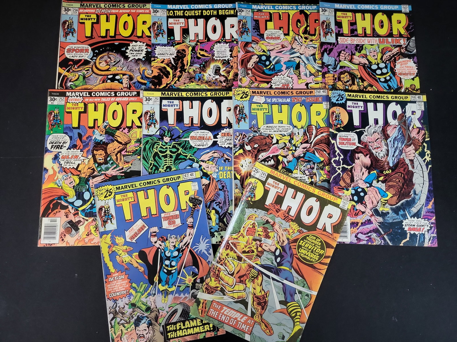 I02469 | Collection of Ten Marvel Comics The Mighty Thor Bronze Age Issues 245-256 (1 of 4)