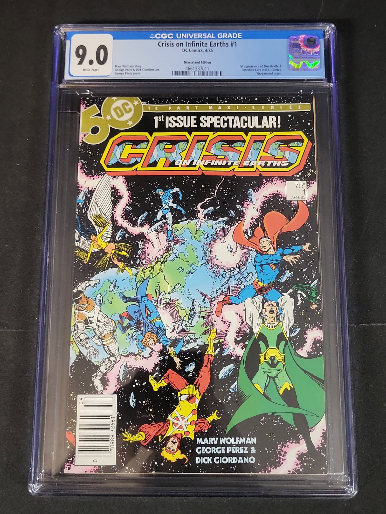 I02512 | DC Comics Crisis on Infinite Earths #1 (1985) CGC 9.0 Newsstand Edition (1 of 4)