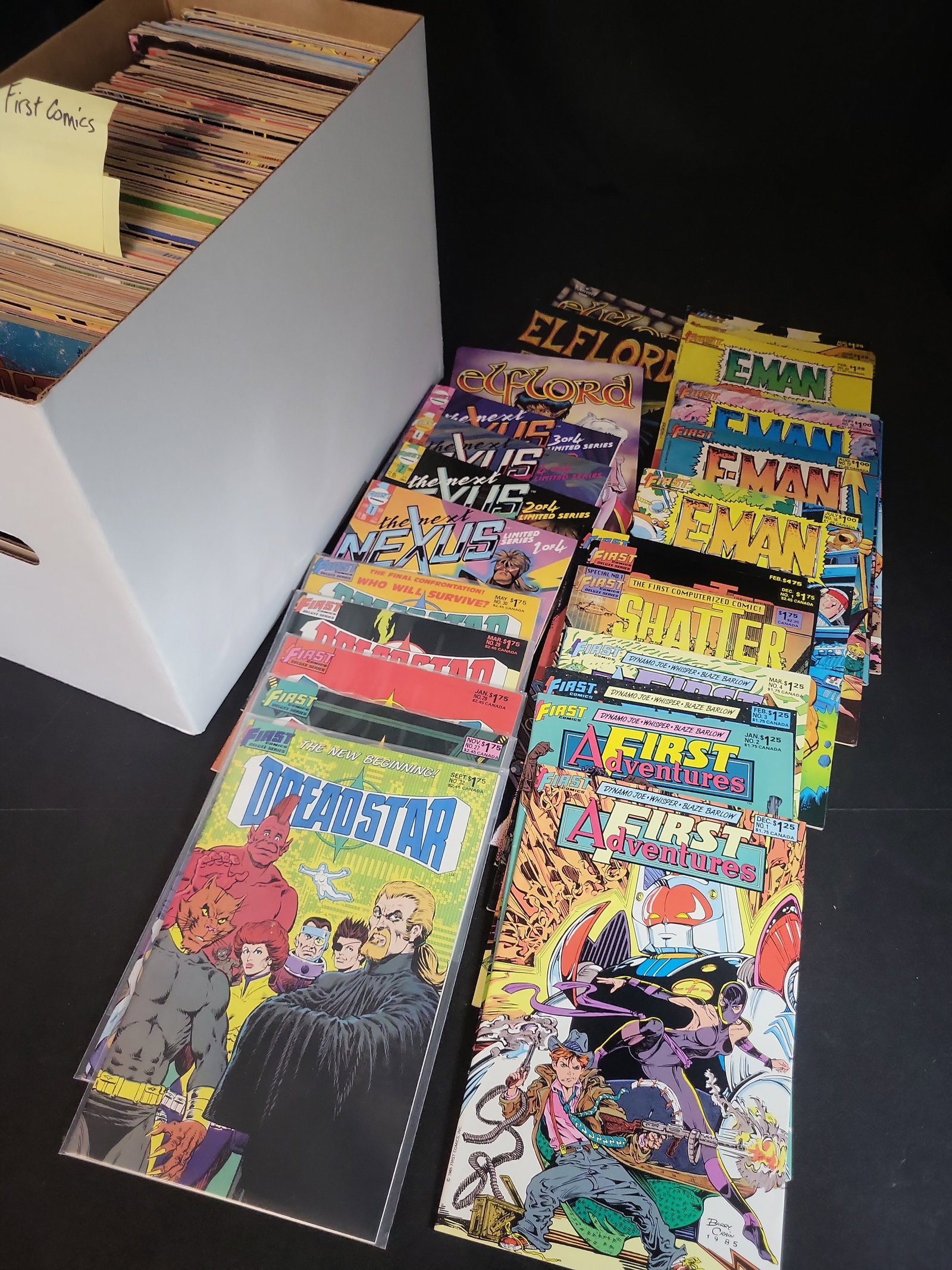 I02779 | A Collection of First Comics Comic Books Including Shatter Number 1 and Dreadstar (1 of 3)
