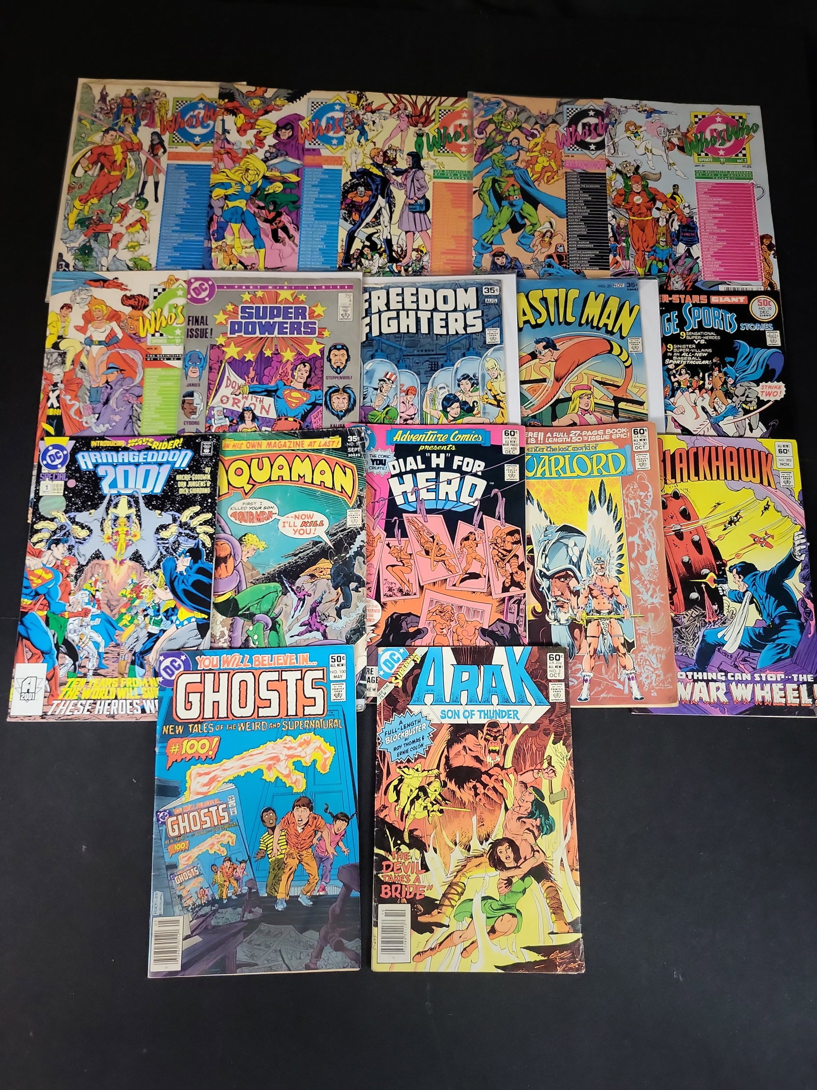 I02805 | Collection of 17 Vintage DC Comic Books Including Aquaman Number 57 and Who's Who (1 of 6)