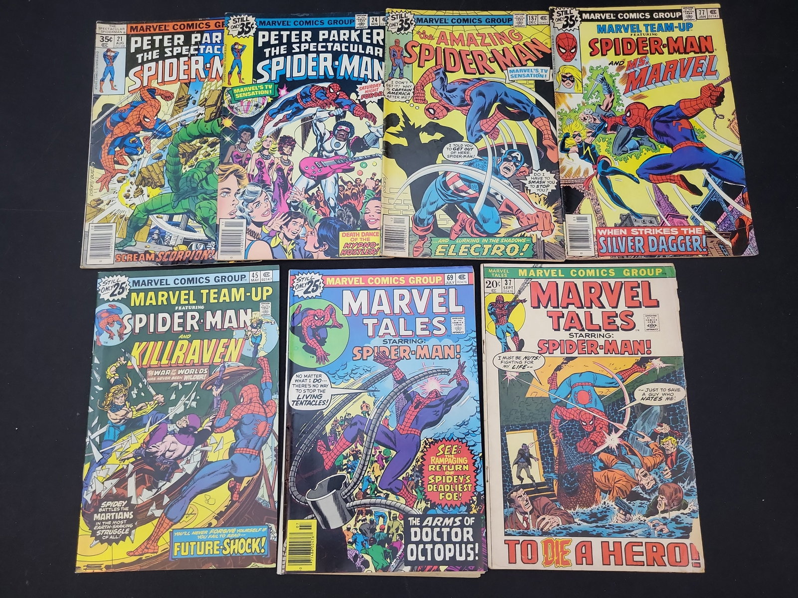 I02074 | A Collection of Seven Bronze Age Marvel Spider-Man Comic Books (1 of 8)
