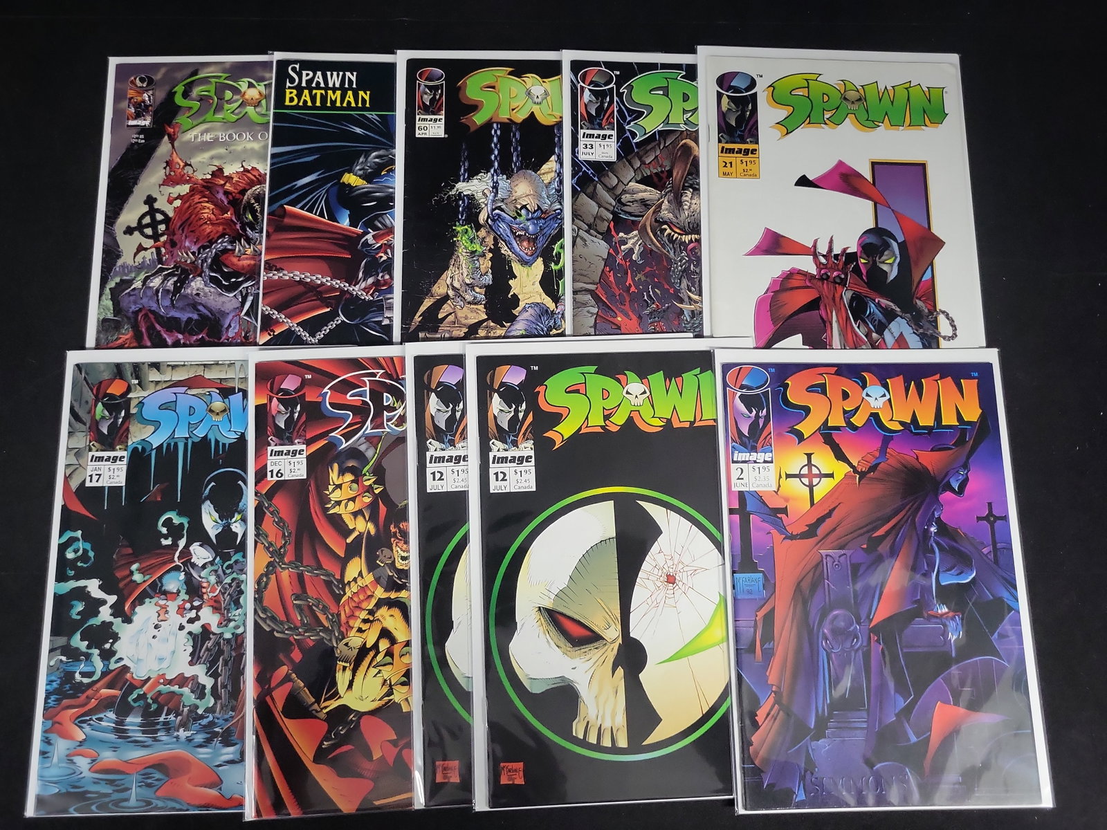I02120 | A Collection of 10 Spawn Comic Books Including Spawn-Batman and Spawn Issue 2 (1 of 4)