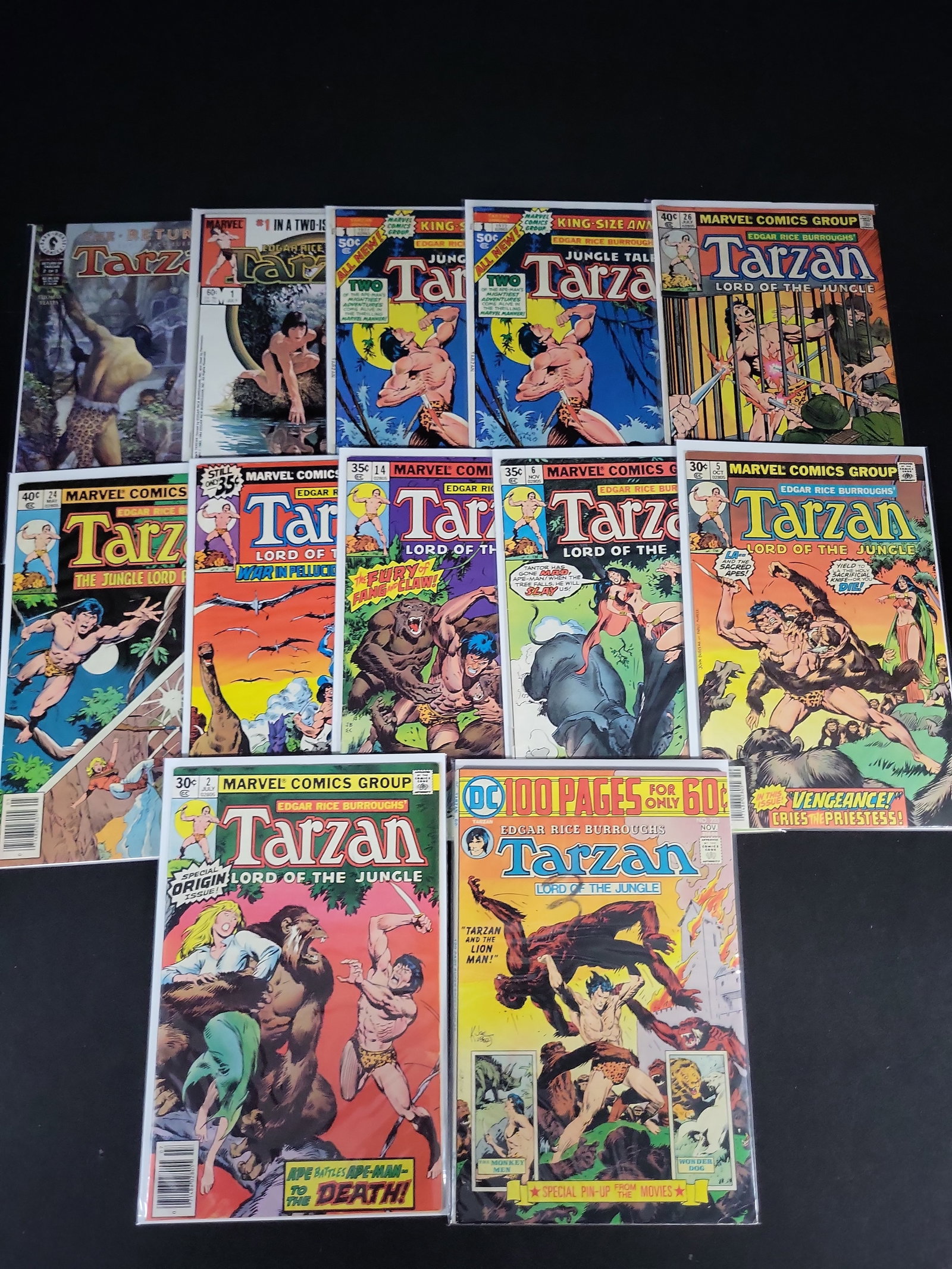 I02157 | A Collection of 12 Vintage Tarzan Comic Books from Marvel, DC, and Dark Horse Comics (1 of 4)