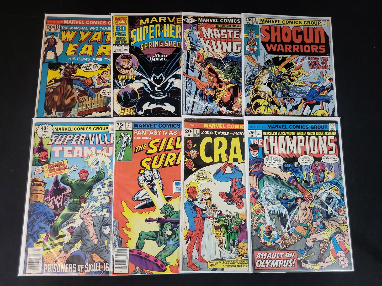 I02216 | Lot of Eight Vintage Marvel Comic Books Including Wyatt Earp, Fantasy Masterpieces, and The (1 of 4)