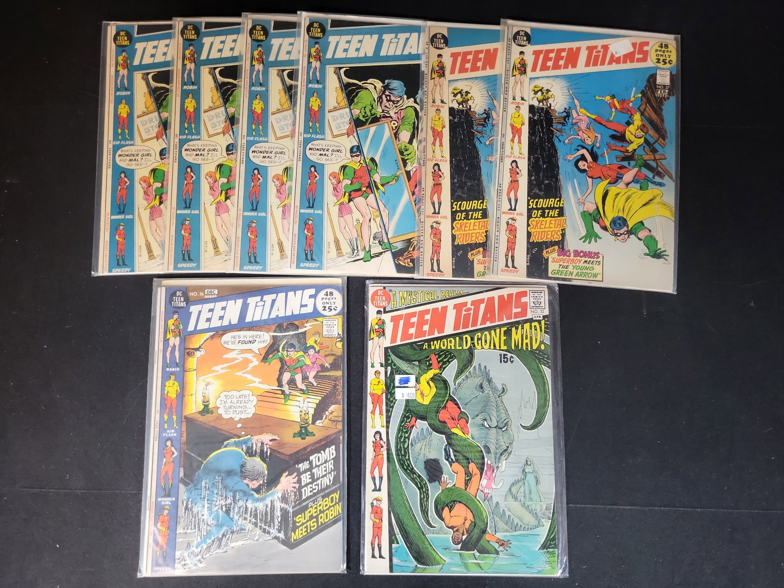 I02322 | Eight DC Comics Teen Titans Vol. 1 Comic Books Nos. 32 36 37 38 1971-1972 (1 of 4)