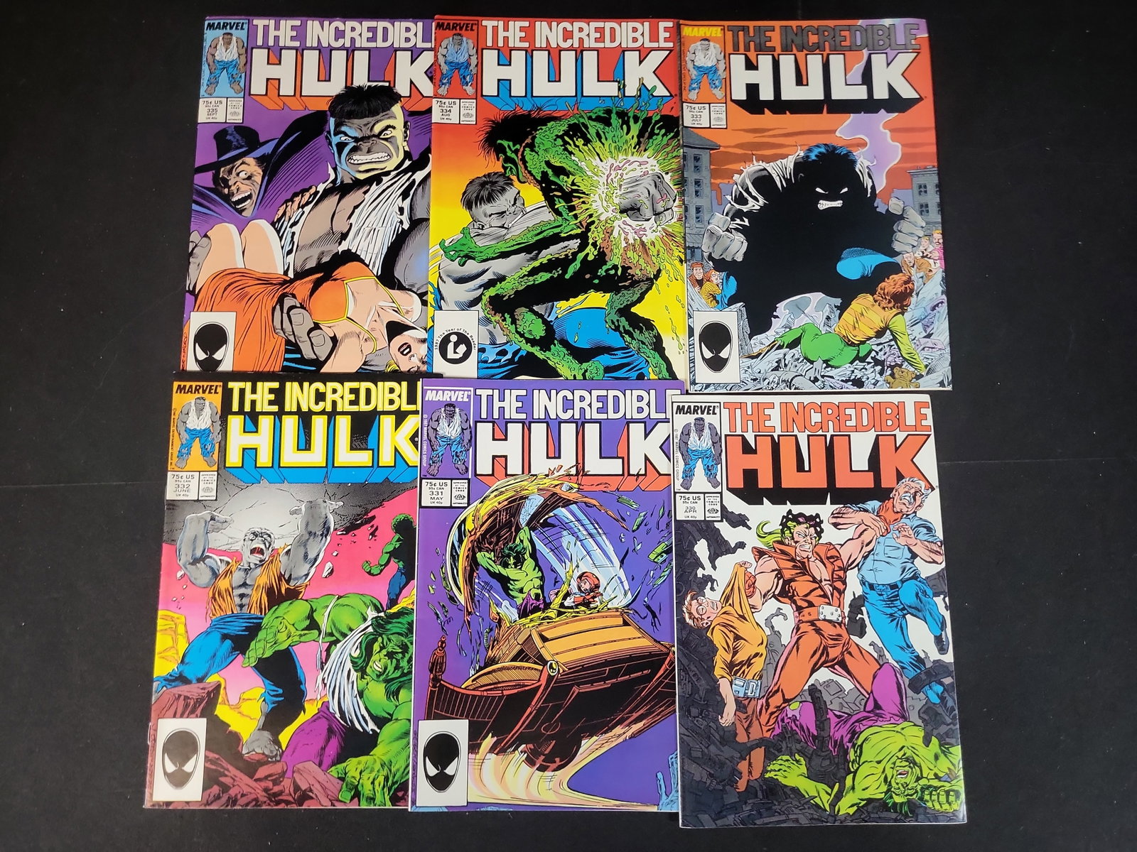 I02389 | A Collection of Six Marvel Comics The Incredible Hulk Issues 330 to 335 (1 of 3)