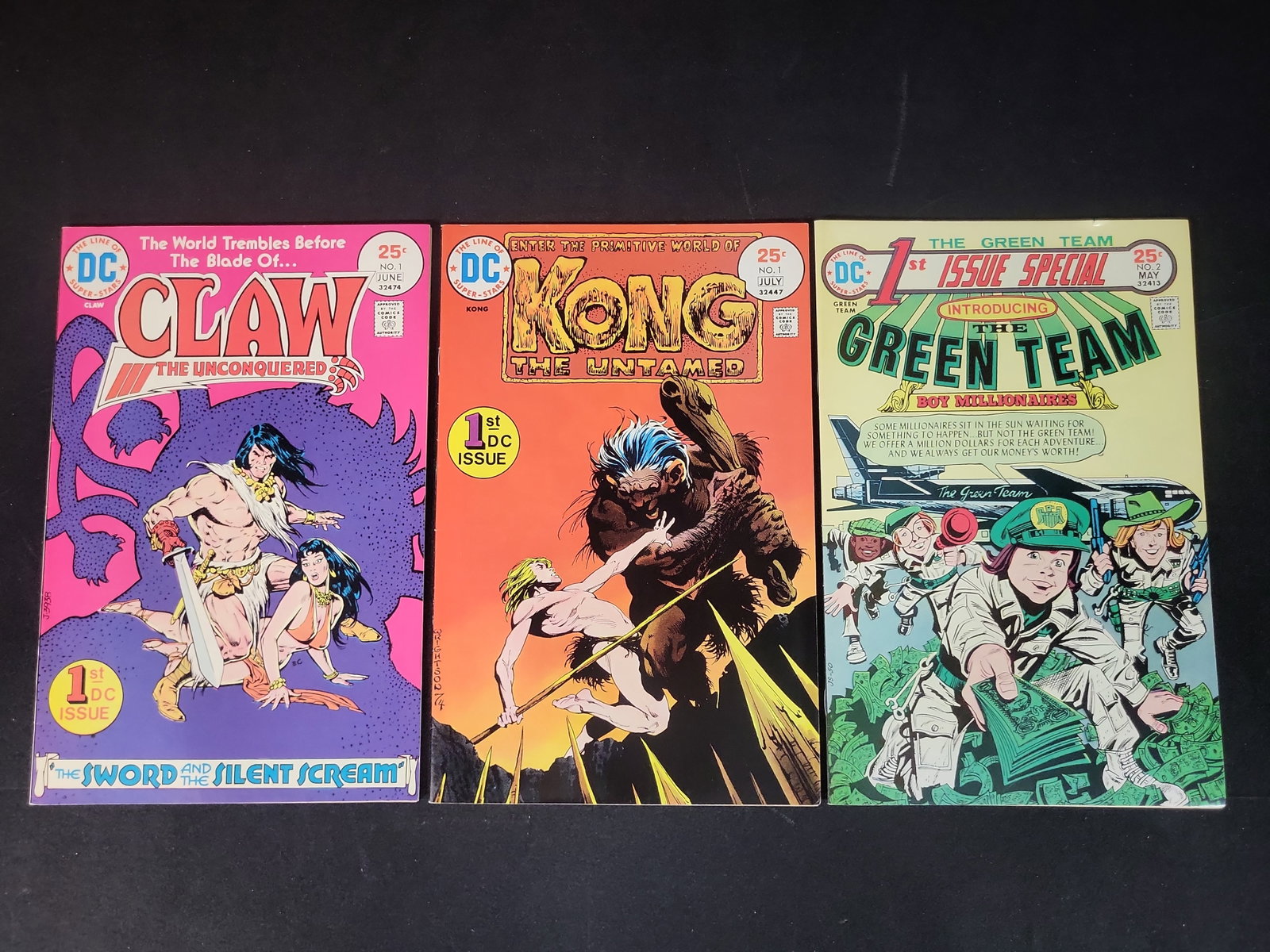 I02398 | A Trio of DC Comics Bronze Age First Issue Comic Books Including Claw the Unconquered, Kong (1 of 3)