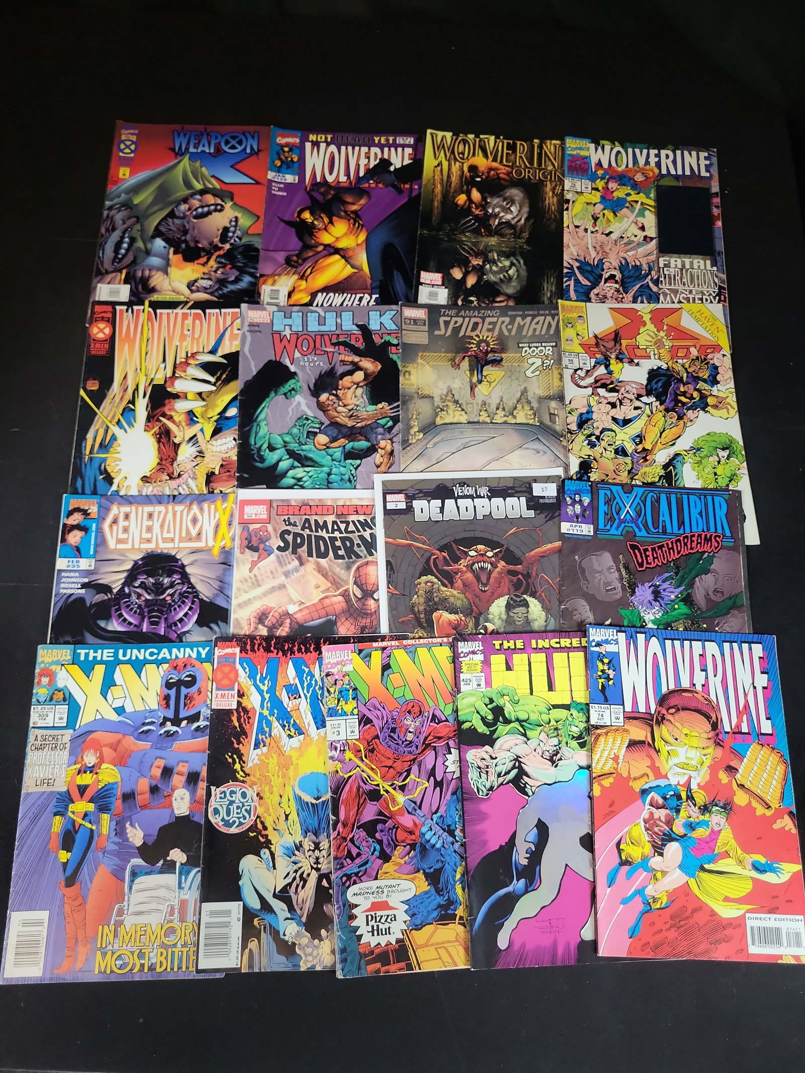 I02933 | A Collection of 17 Marvel Comic Books Including Wolverine, X-Men, and Spider-Man (1 of 9)