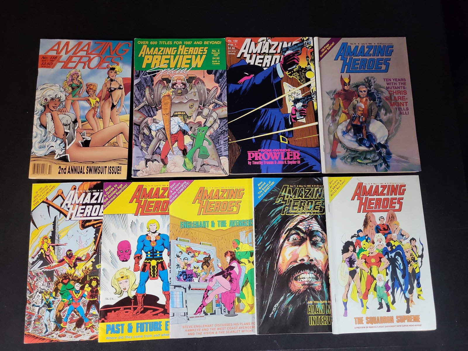 I02315 | Nine Issues of Amazing Heroes Magazine Published by Fantagraphics Books (1 of 5)