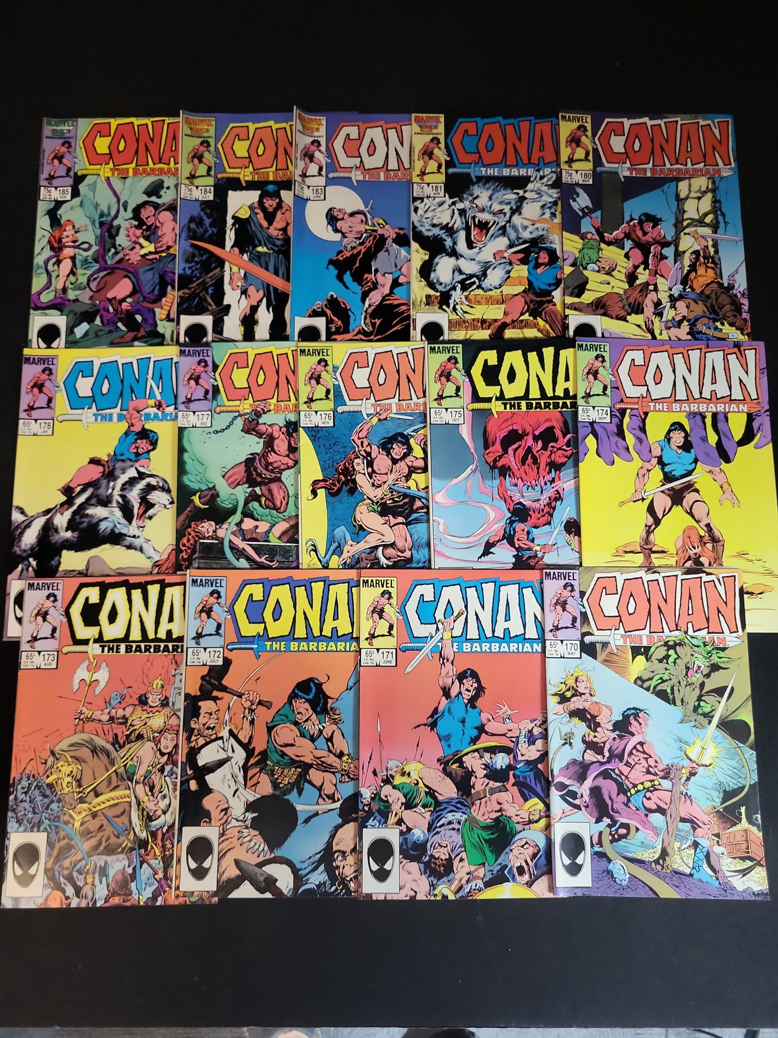 I02640 | A Collection of 15 Marvel Comics Conan the Barbarian Issues 170 to 185 (1 of 7)