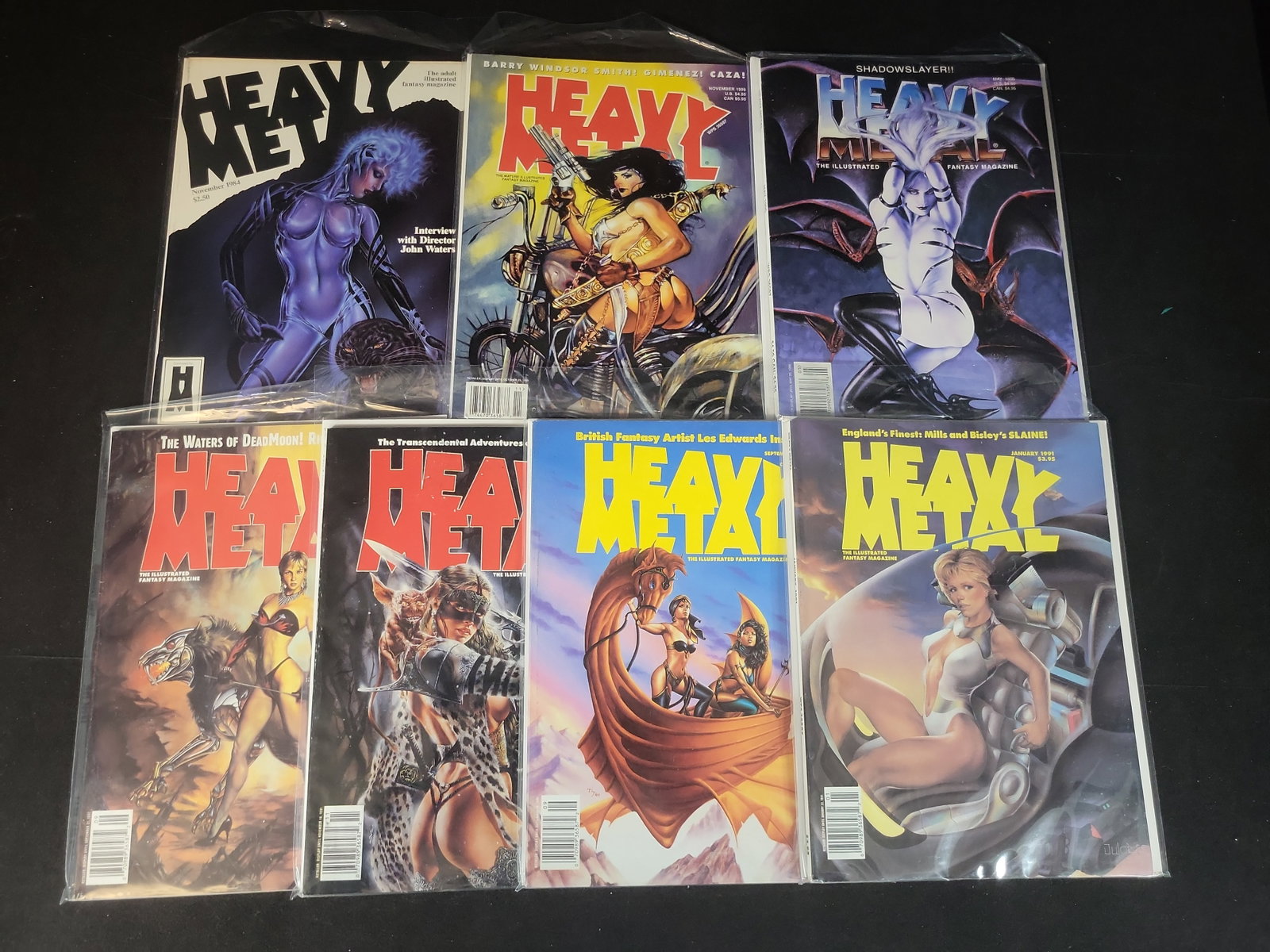I02591 | A Collection of Seven Issues of Heavy Metal: The Illustrated Fantasy Magazine (1 of 4)