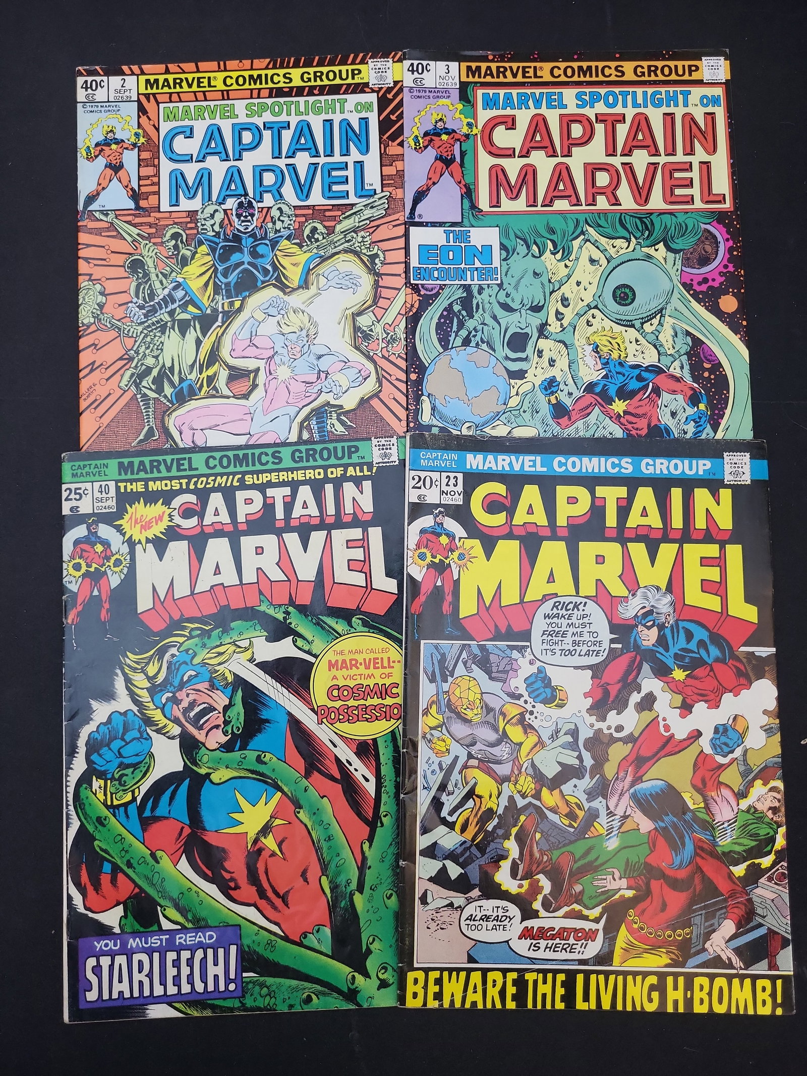 I02070 | Four Original Marvel Comics Bronze Age Comic Books Featuring Captain Marvel (1 of 5)