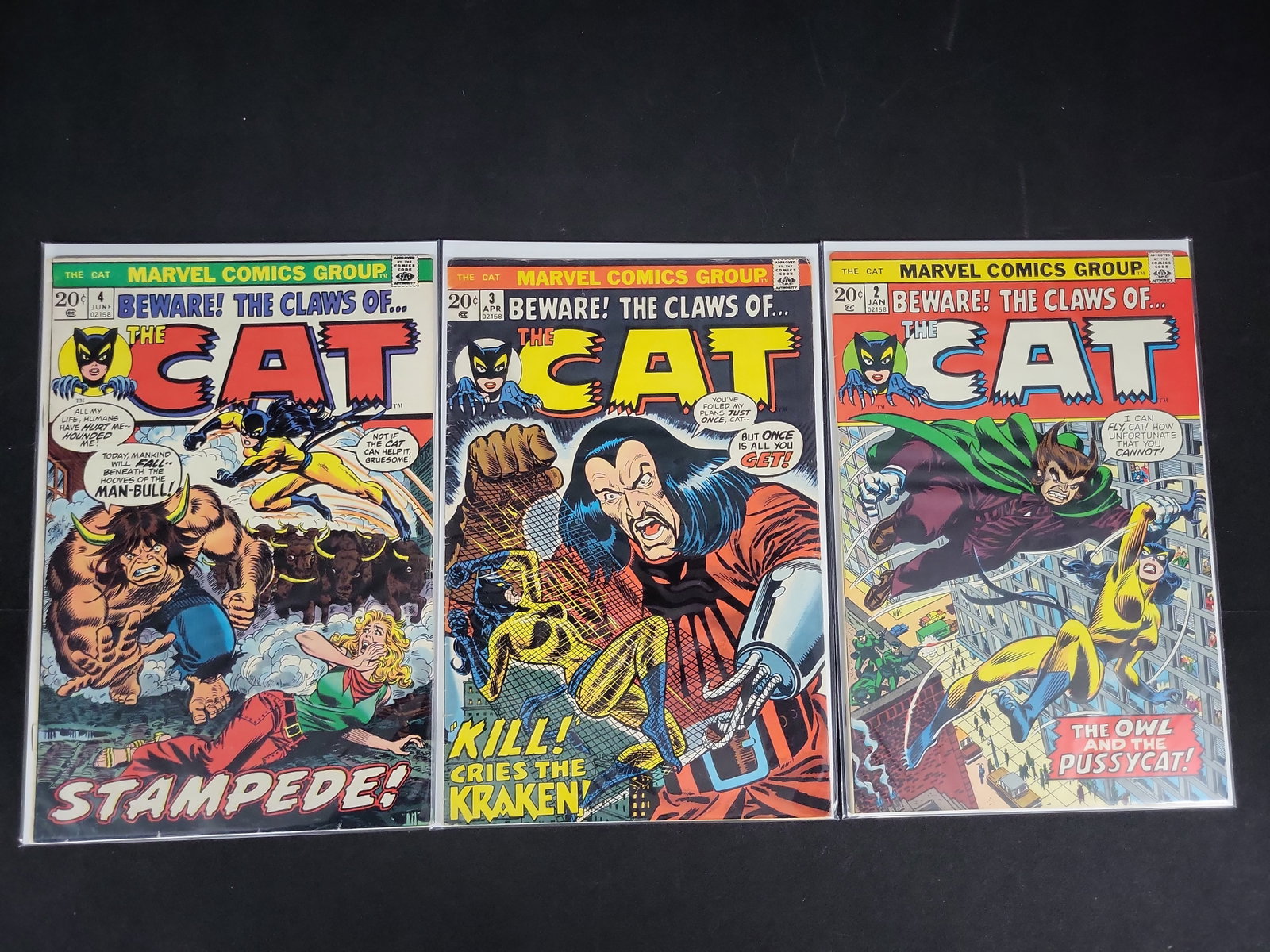 I02156 | A Trio of Marvel Comics The Cat Bronze Age Comic Books Issues 2 3 and 4 (1 of 4)