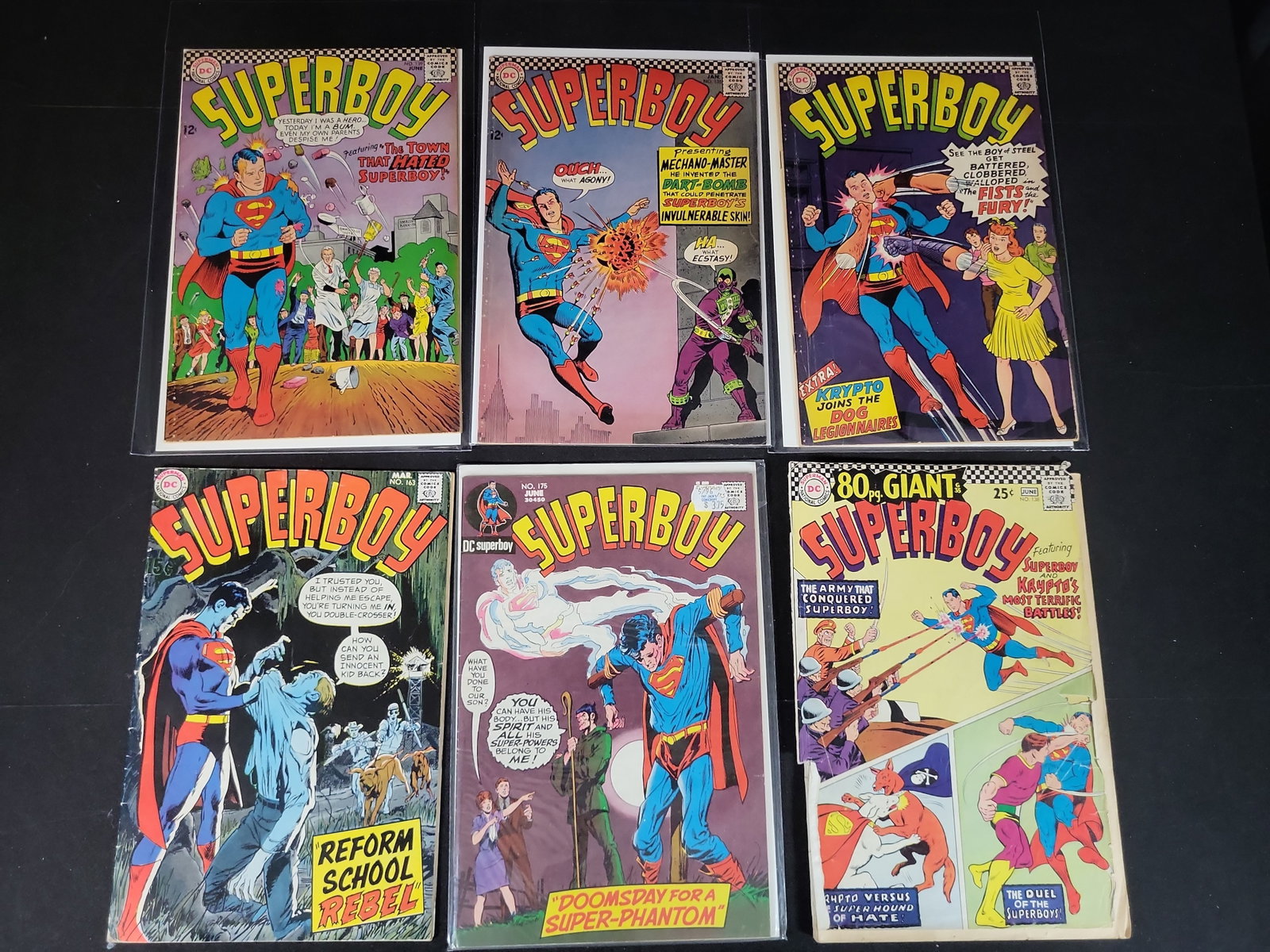 I02249 | A Collection of Six Vintage Superboy Comic Books by DC Comics, 1966-1971 (1 of 3)