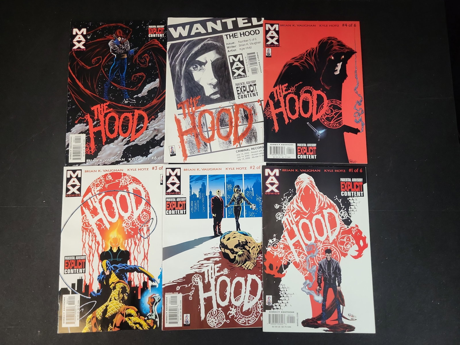 I02288 | A Set of Six Marvel MAX Comics The Hood Issues 1-6 Complete Limited Series 2002 (1 of 4)
