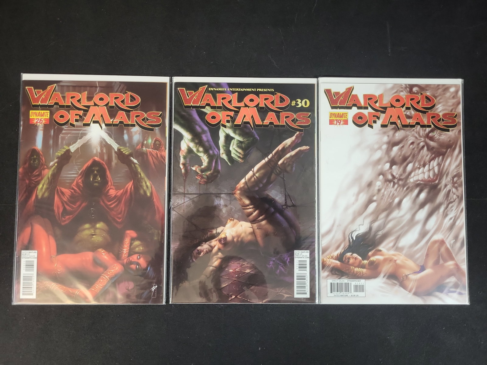 I02418 | A Trio of Dynamite Entertainment Warlord of Mars Rated Mature Variant Comic Books (1 of 3)