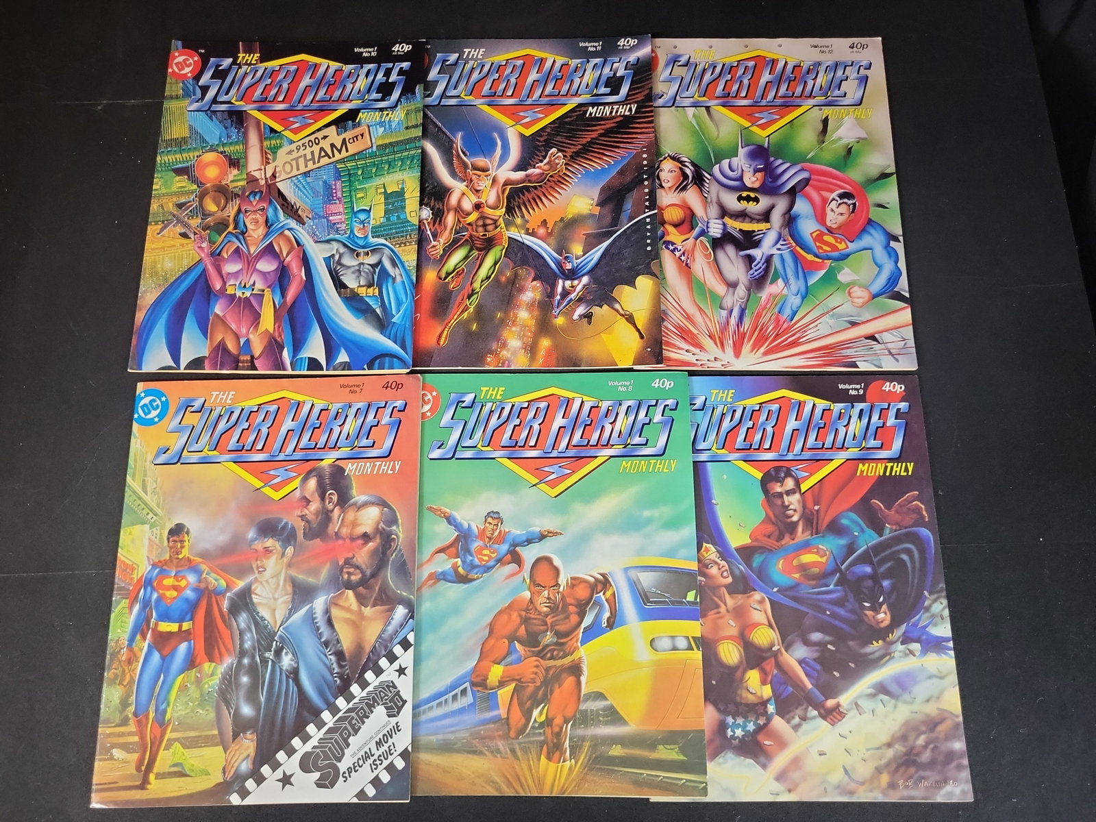 I02971 | Six Vintage DC Comics The Super Heroes Monthly UK Publication Volume 1 Issues 7-12 (1 of 3)