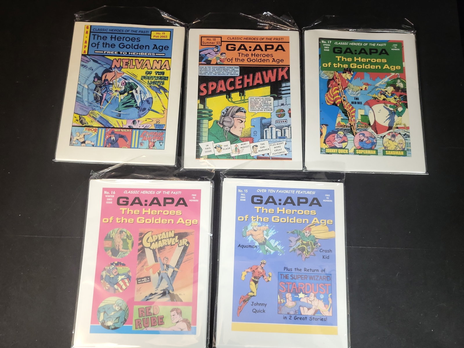 I02974 | Lot of Five GA:APA The Heroes of the Golden Age Comic Book Fanzines Issues 15-19 (1 of 4)