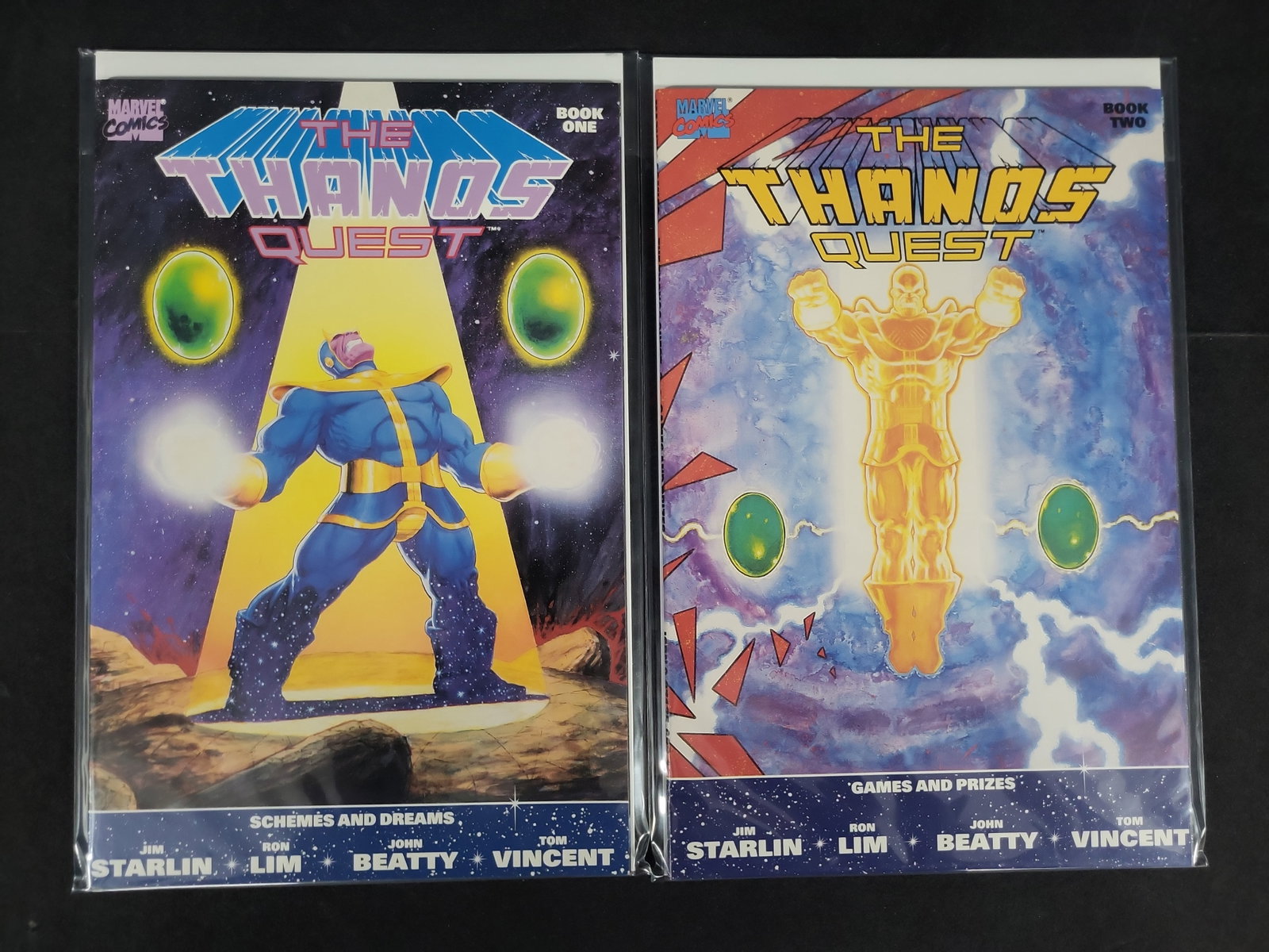 I02127 | A Pair of Marvel Comics The Thanos Quest Book One and Book Two Prestige Format Comic Books: BID PER WHAT YOU SEE IN THE PHOTO, NOT THE AI GENERATED TITLES AND DESCRIPTIONS! A Pair of Marvel Comics The Thanos Quest Book One and Book Two Prestige Format Comic Books 1990 This is a pair of prest
