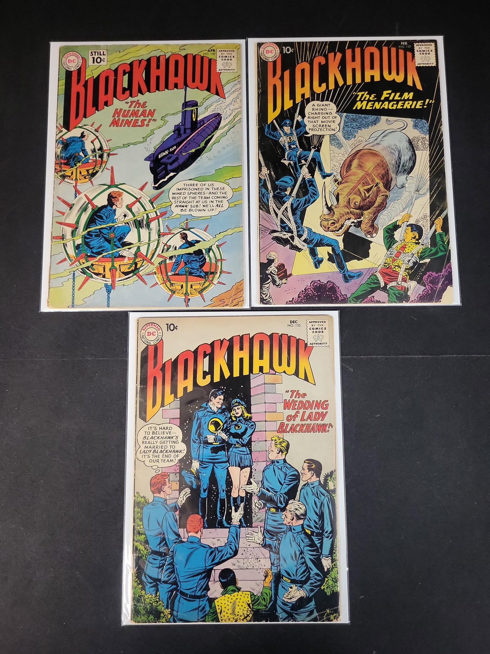 I02164 | A Trio of DC Comics Blackhawk Silver Age Comic Books Issues 155 157 and 159 (1 of 4)
