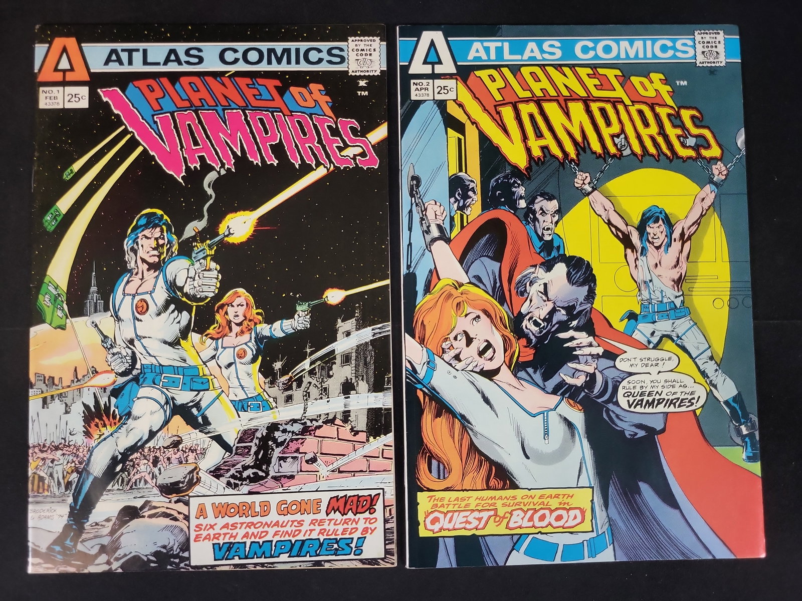 I02266 | A Pair of Planet of Vampires Comic Books, Atlas Comics, Issues No. 1 and 2 (1 of 3)