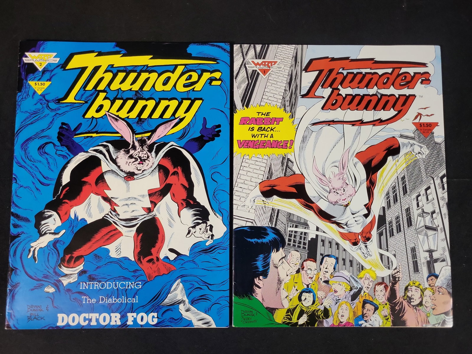 I02304 | A Pair of Thunderbunny Issue #1 and #2 Comic Books, Warp Graphics, 1985 (1 of 5)