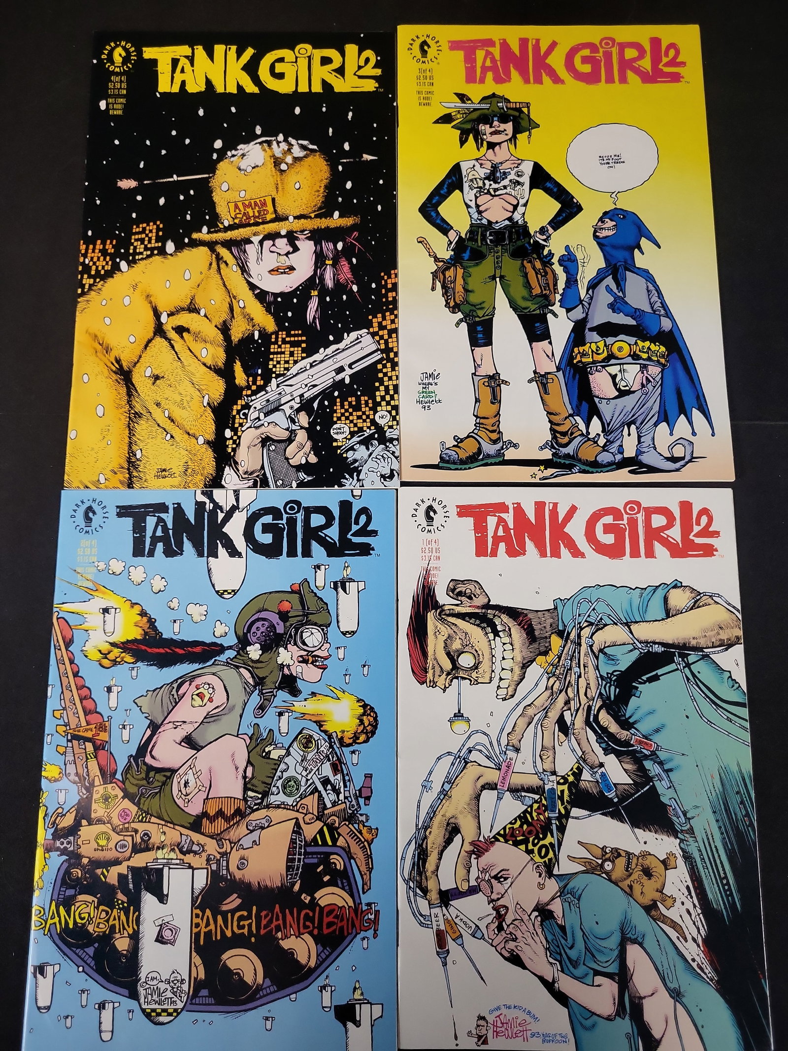 I02328 | A Set of Four Dark Horse Comics Tank Girl 2 Limited Series Issues 1-4 1993 (1 of 3)