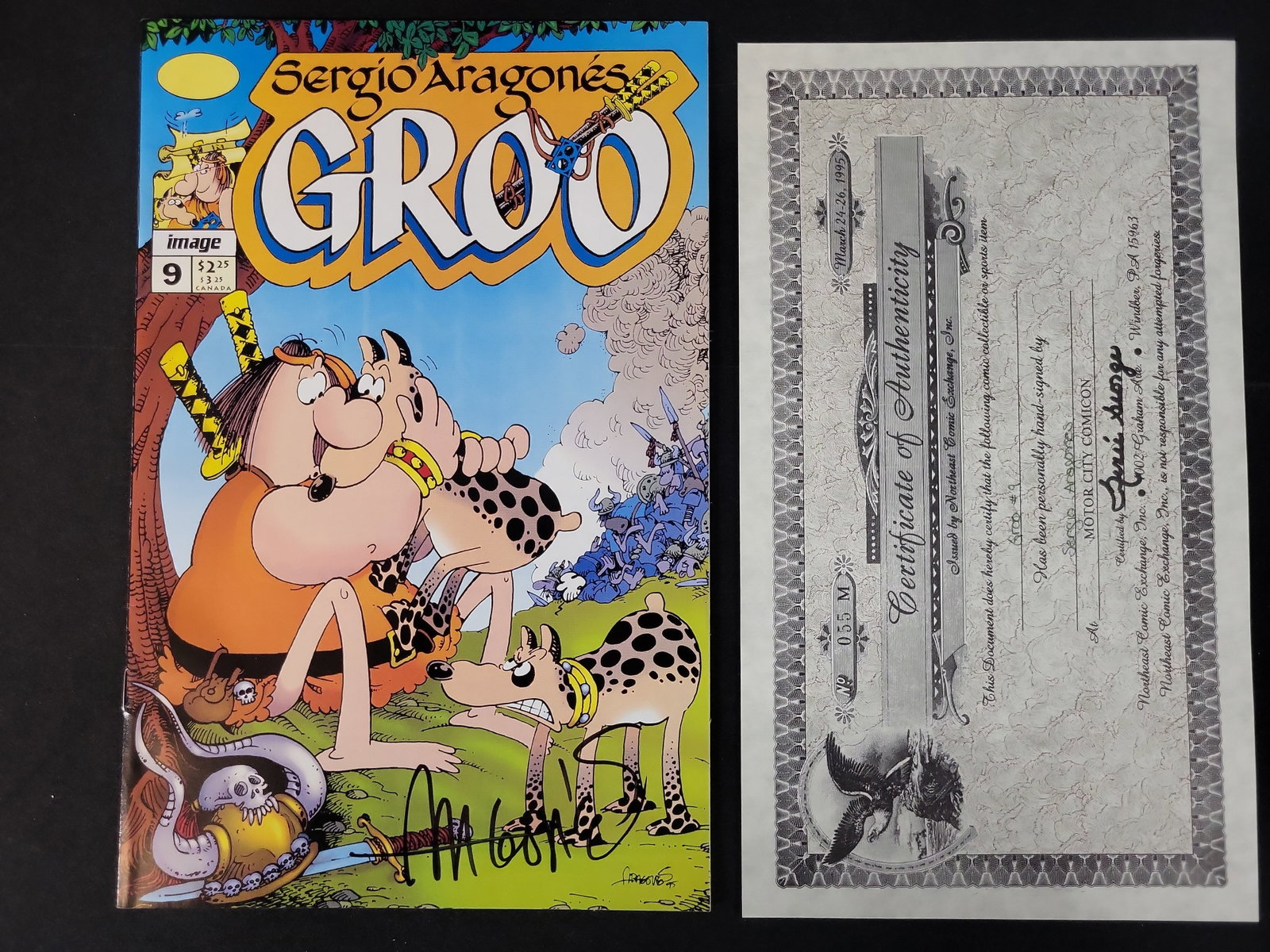 I02348 | Signed Sergio Aragones' Groo #9 Comic Book, Image Comics, 1995 (1 of 4)